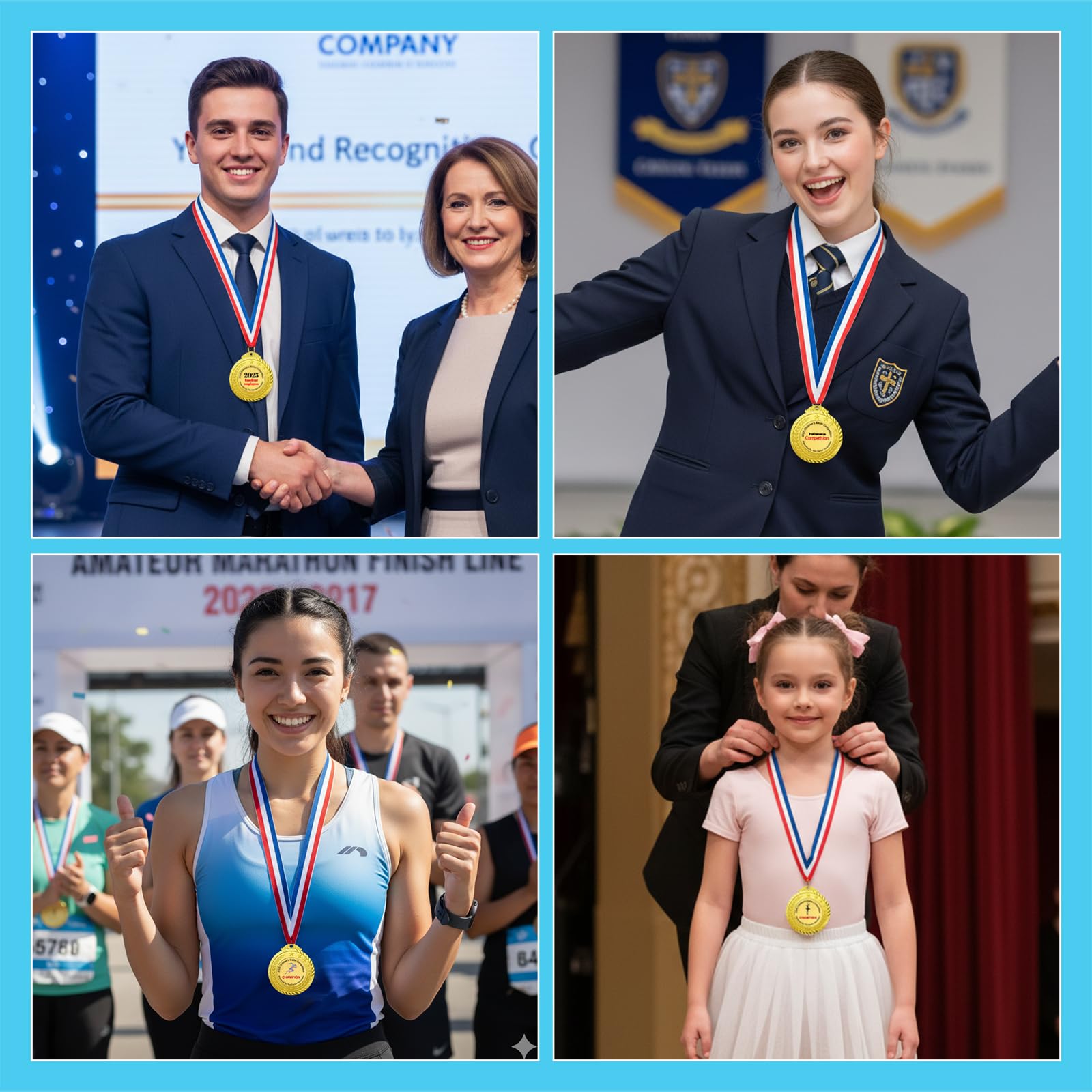 Médaille Personnalisée, Texte ou Logo Personnalisable au Recto et au Verso, Idéales pour Toute Cérémonie de Remise de Prix ou Compétition