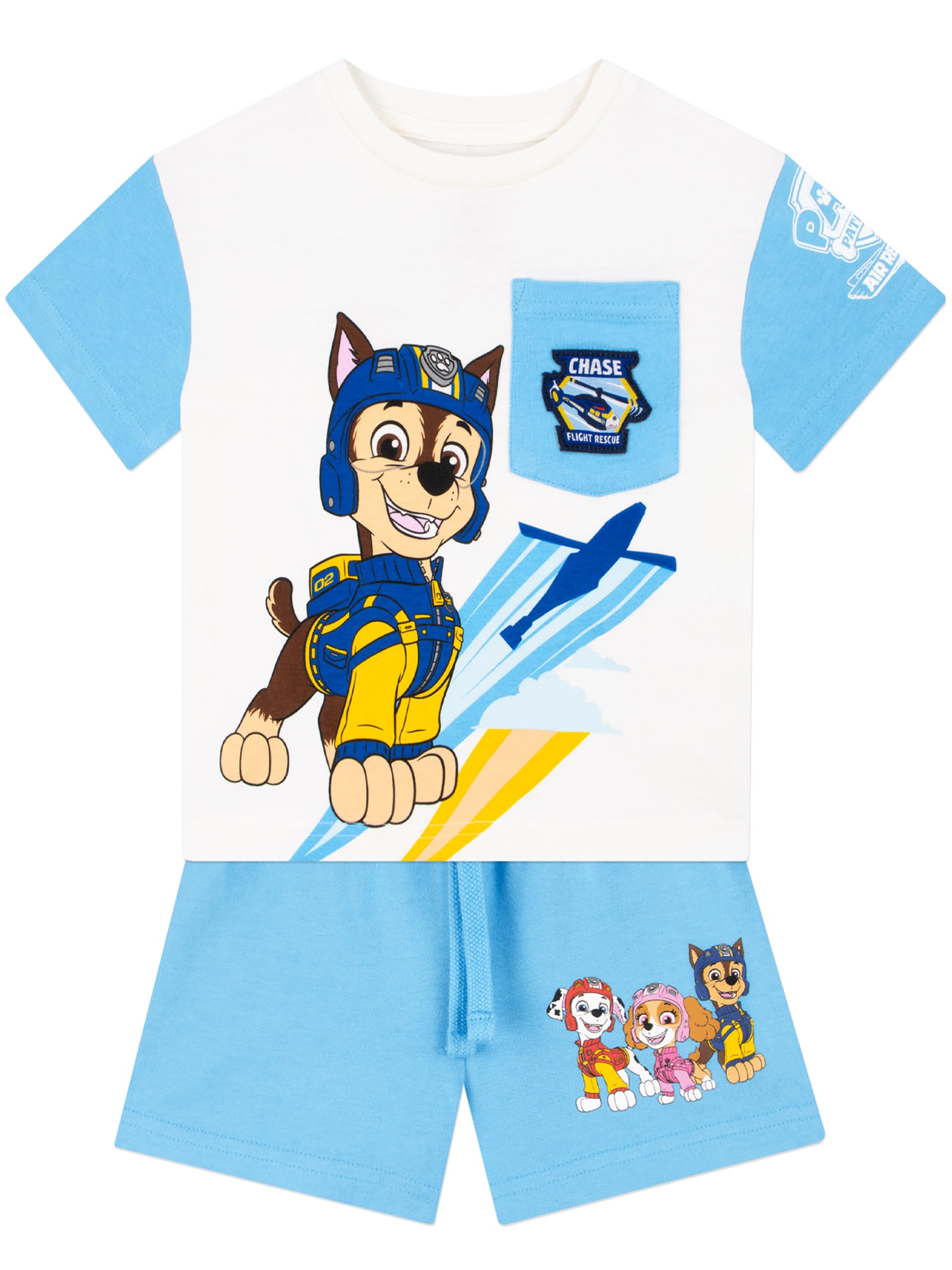 Paw Patrol Abbigliamento Bambino Maglietta Ragazzo Chase | Pantaloncini Ragazzo Chase | Set T Shirt Bambino Cotone