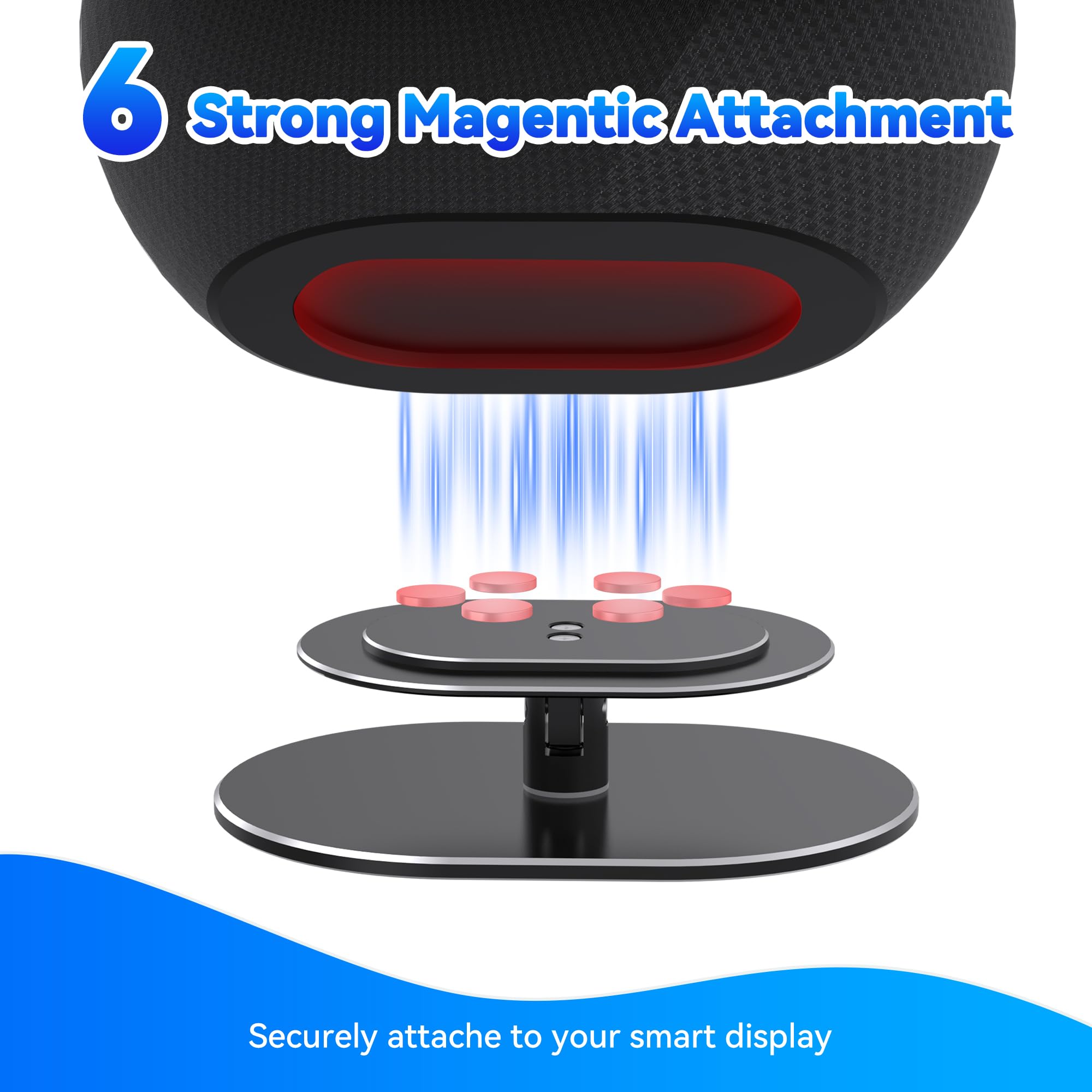 Mount - Versatile Aluminum Alloy Stand For Show 8/Show11 (2025 Release),360-Degree Rotation, Anti-Slip Table Stand Without Blocking Audio,Easy Installation for Desktop,Space Saving（Black） — view 5