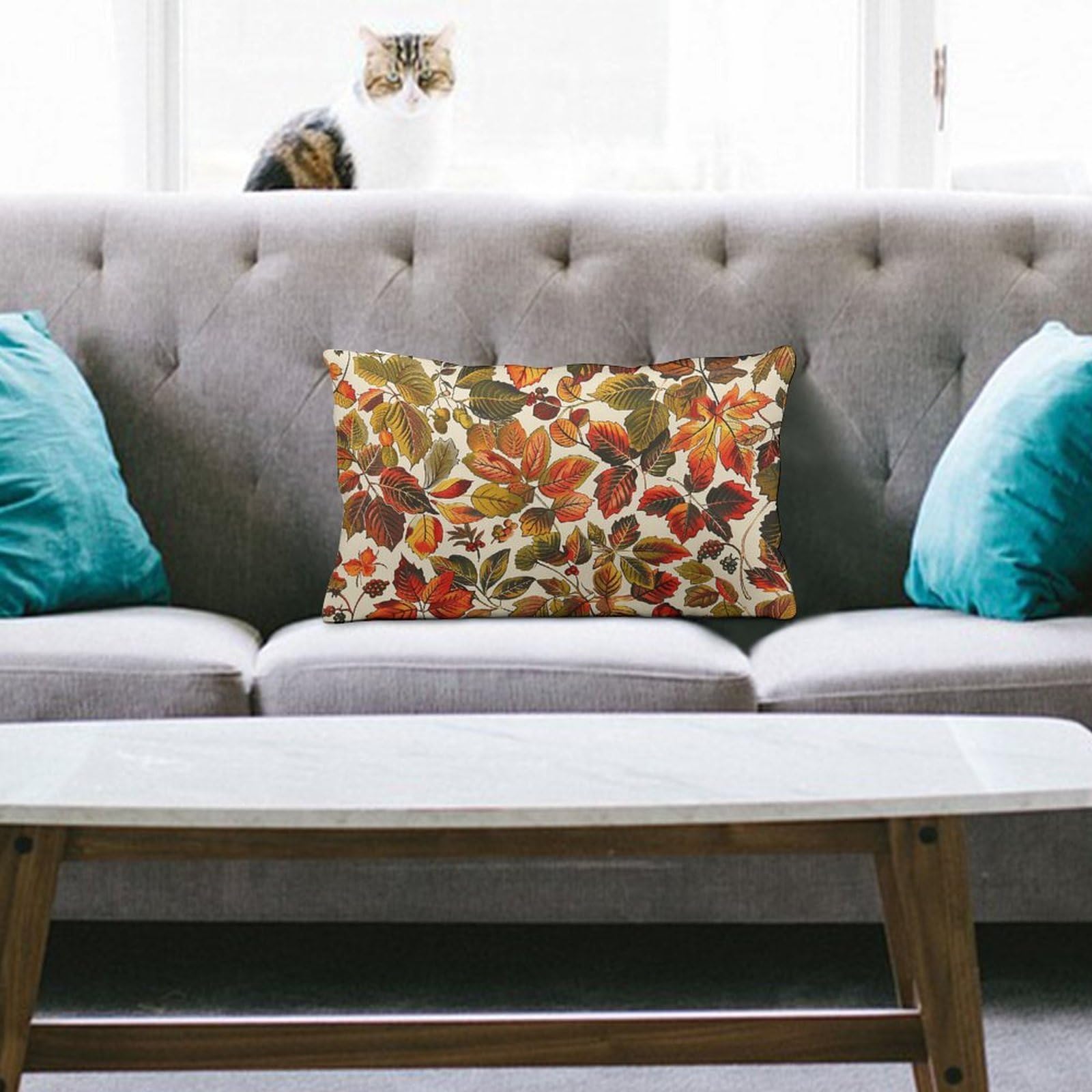 NTVOWPZO Decoration Throw Pillow Covers 8"x12" Pillowcases Covers Leaves and Berries Soft Pillowcases Modern Farmhouse Home Decor Sofa Cushions Covers for Couch Bed Living Room