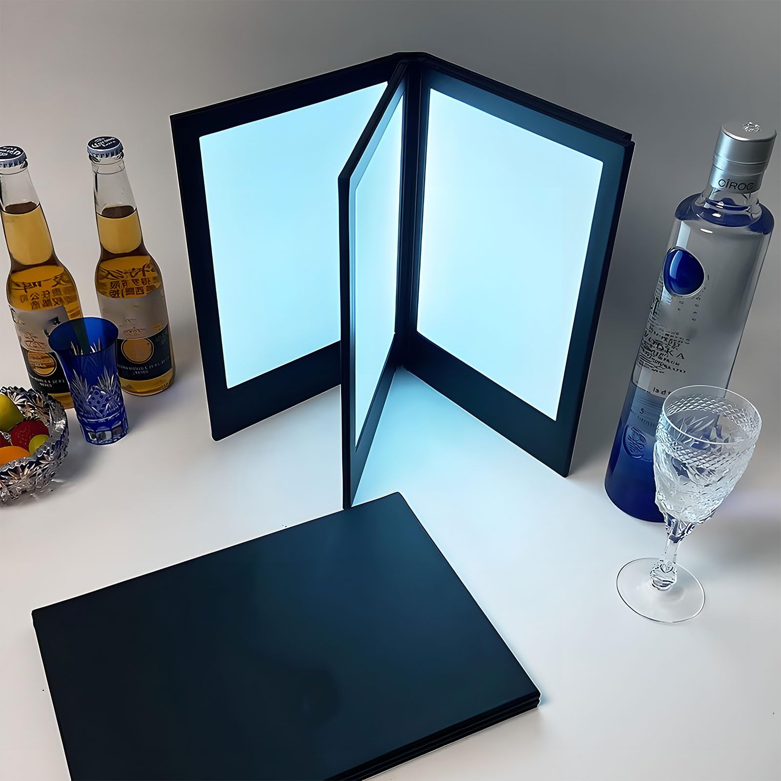 Beleuchtete Speisekarte, wiederaufladbarer A4/A5-Speisekartenhalter, hinterleuchteter Speisekartenhalter, Faltbarer Zweiteiliger Deckel für Hotelclubs, Restaurants, Bars und gehobe