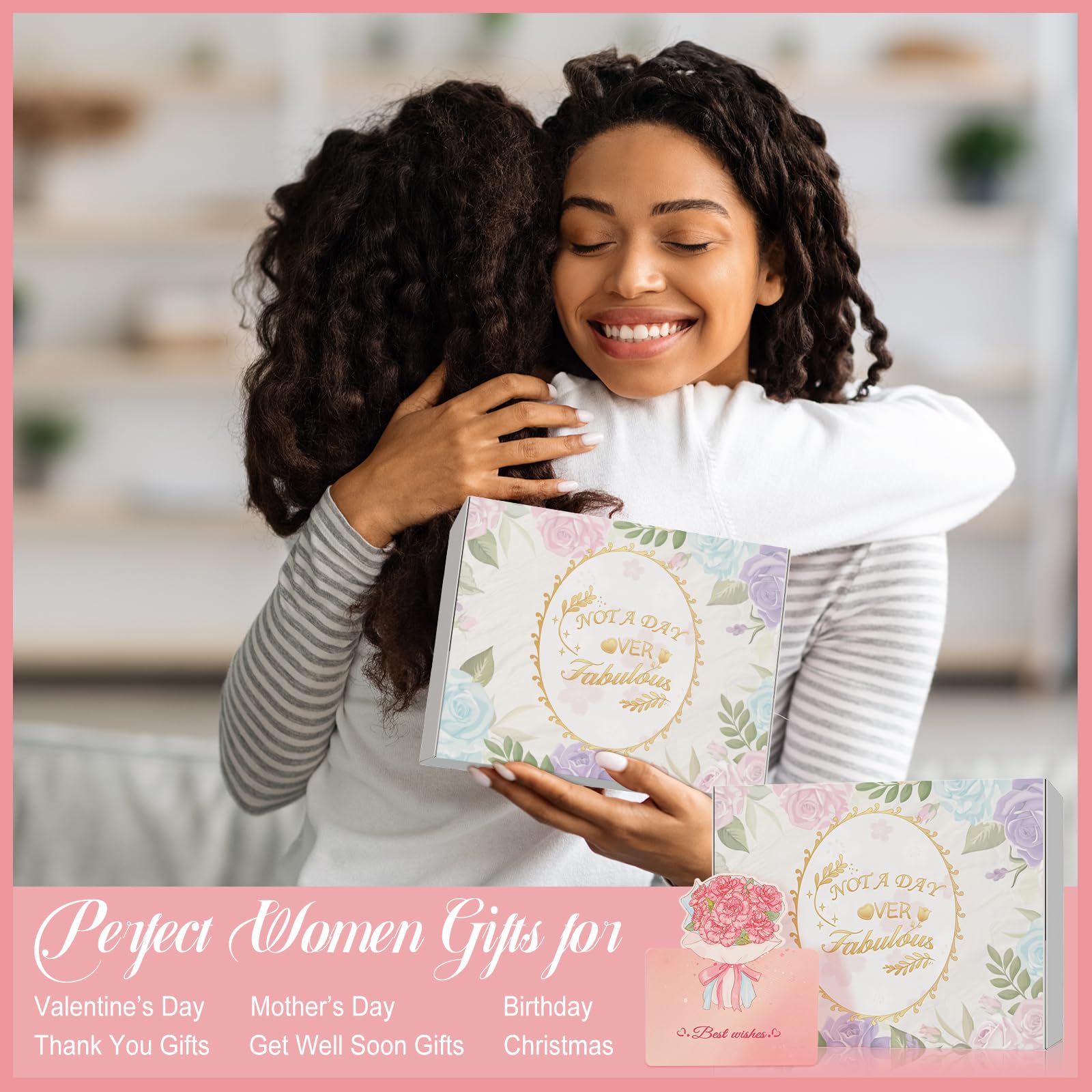 Cesto regalo di alta qualità per donne, perfetto per compleanno, guarigione o ringraziamento per lei. Ideale per mamma, sorella, migliore amica (tazza rosa)