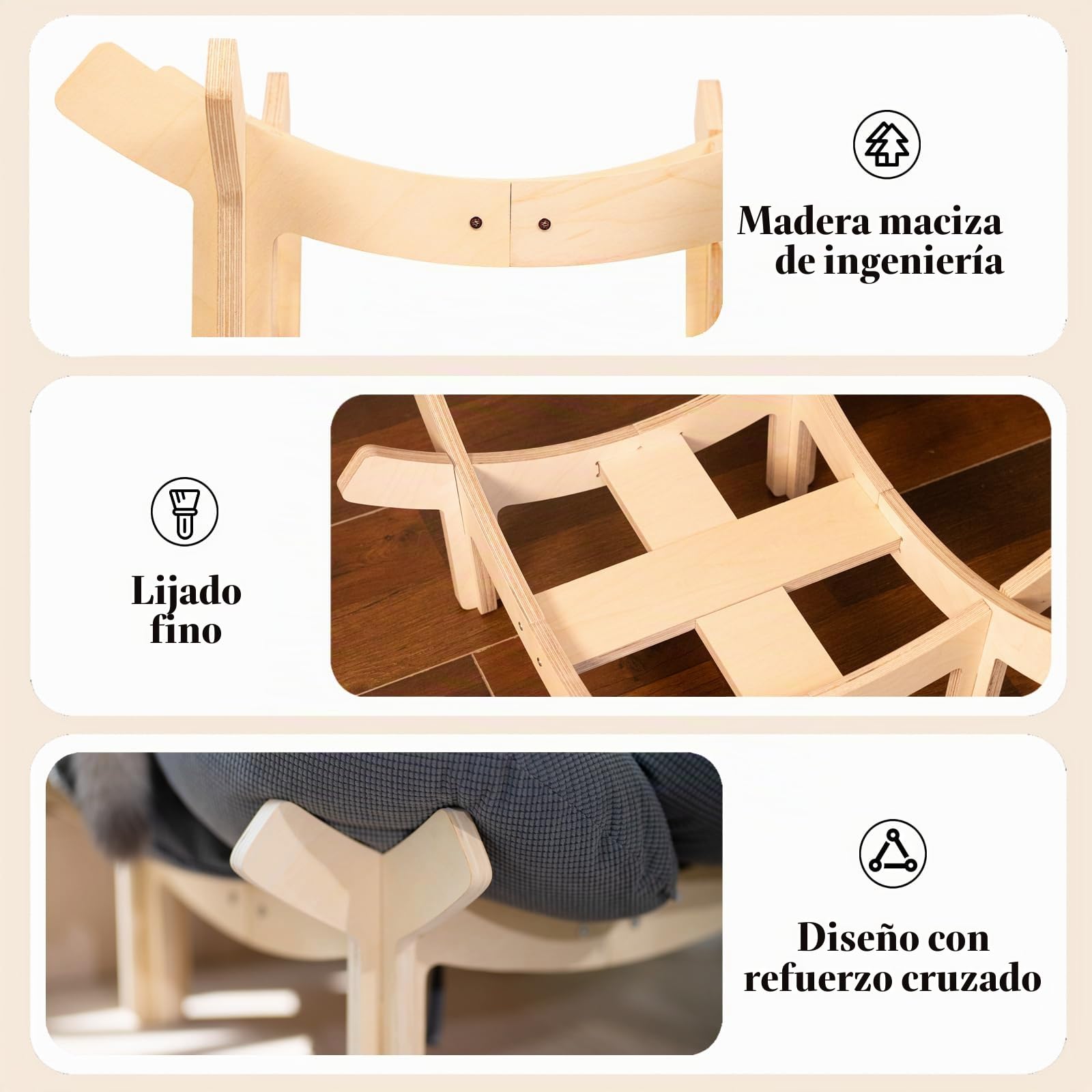 CheerPals Cama para Gatos Elevada y Flaca, 55 cm de Largo y Ancho en Forma de Flor, Cojín para Gatos | Sofá grande para gatos con lavable a máquina y cojín de alta elasticidad, muebles para dormir para todos los gatos