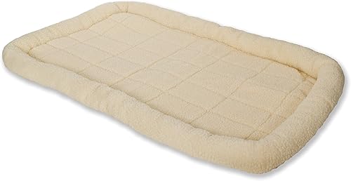 Pet Lodge® Cama de forro polar para mascotas | Almohadilla de jaula | Cama para perro crema | Lavable a máquina | Fácil de almacenar | Gigante