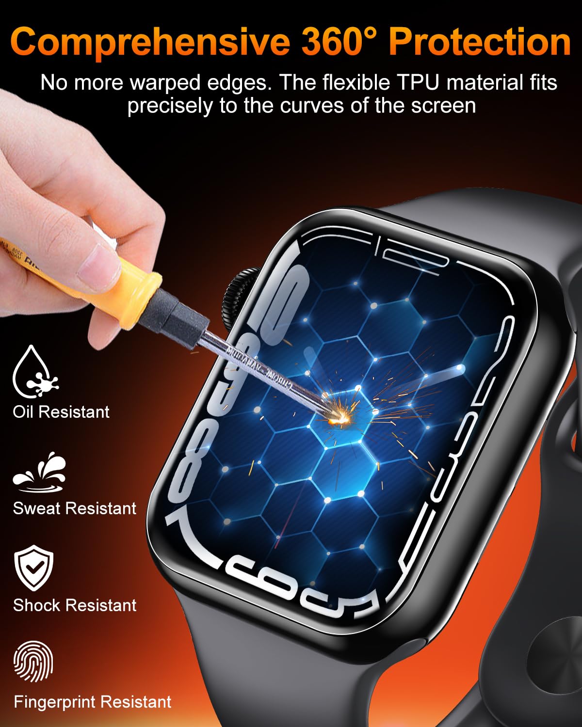 ENYHAA 3 Pack for Apple Watch Series SE/6/5/4 40mm Screen Protector,HD Transparent, Anti Scratch, Bubble Free [Automatic Align Tech] Self-Healing Flexible EPU Film for iWatch (40MM Series SE/6/5/4) - 3