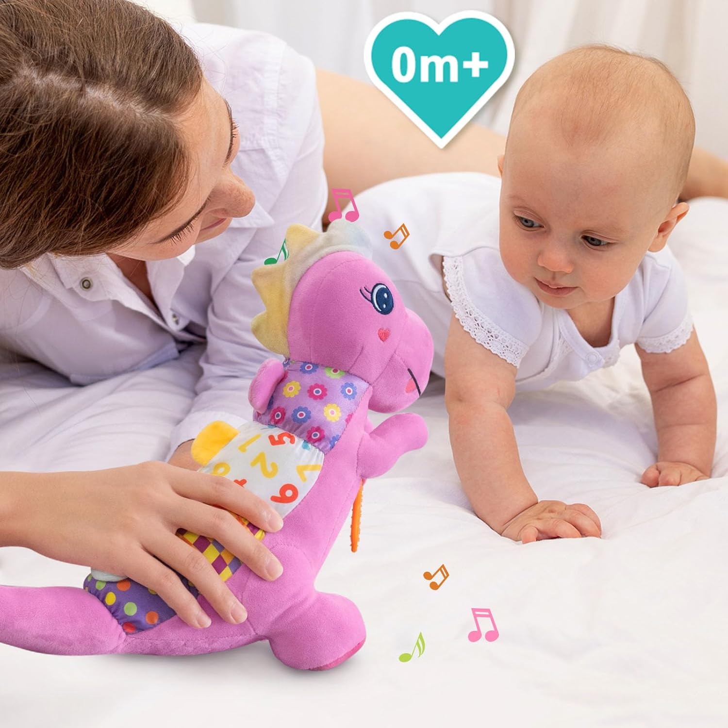 Baby Girl & boy Gift Set for 0-3-6-12-12+ Months (2 * Baby Musical Plush Dinosaur Toys)