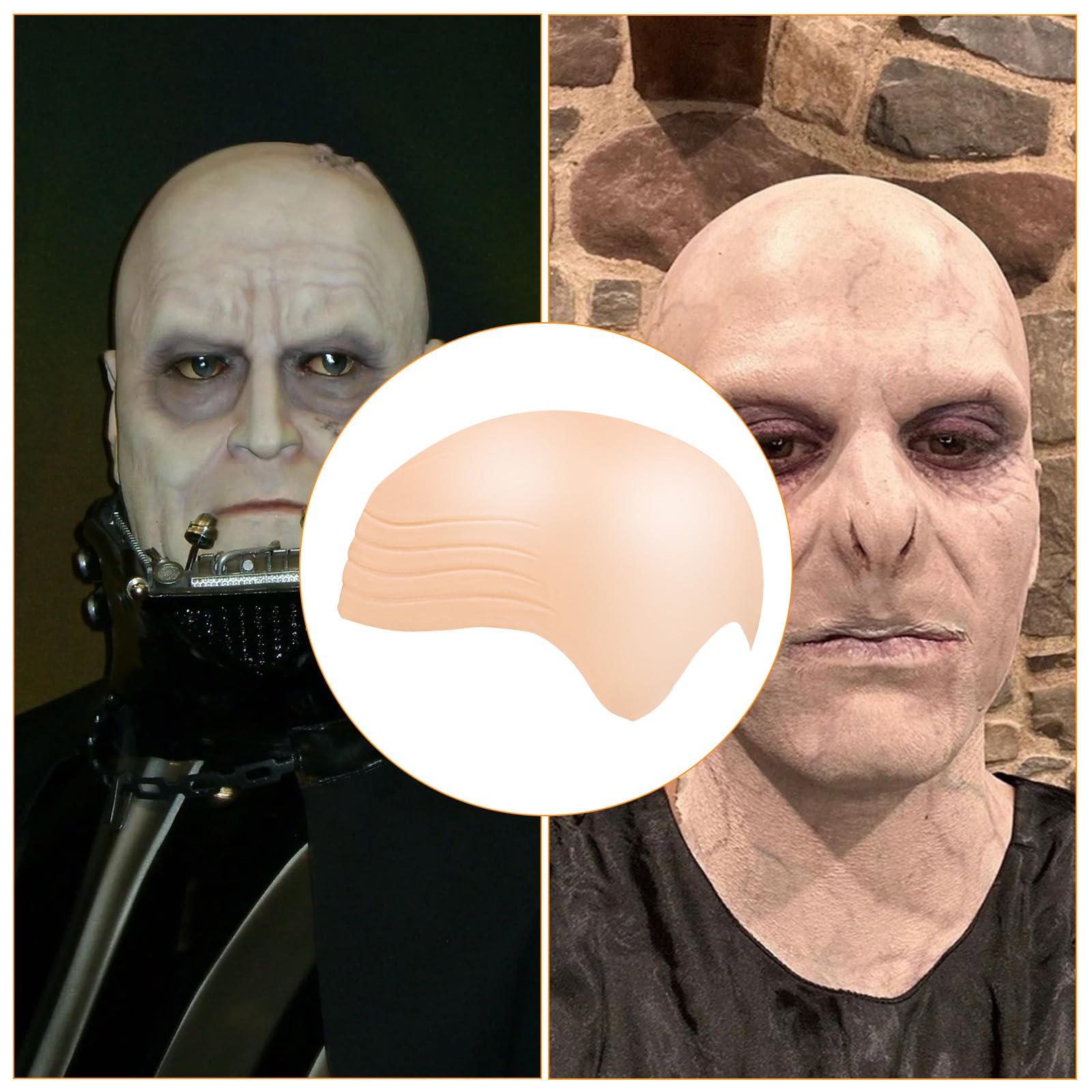 Łyse czapki siateczka na włosy nakładka pod perukę i zabawna peruka lateksowa łysa czapka dla dorosłych mężczyzn i kobiet akcesoria Halloween Cosplay łysa nakładka pod perukę akcesoria kostiumowe