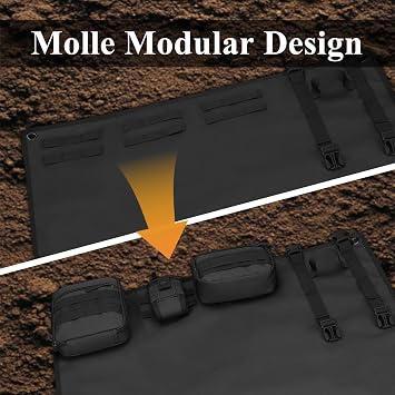 Outdoor Camping Tactical Shooting Mat - Anti-Slip, Waterproof Folding Pad (95x29) Prone Mat with Molle, Portable Roll-Up for Range Shooting/Hunting/Picnic