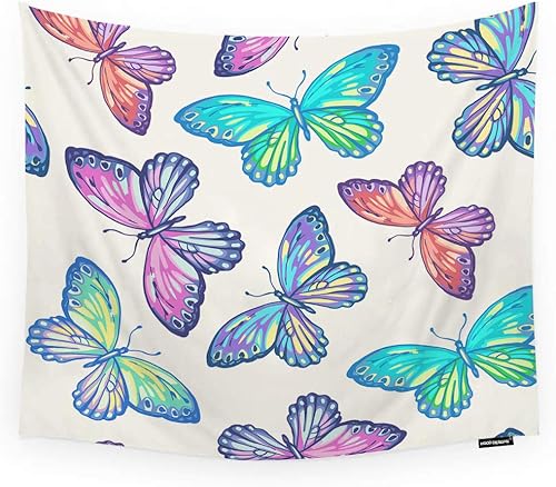 HGOD DESIGNS Tapiz de mariposa para colgar en la pared, colorido patrón de mariposa, tapiz decorativo de pared para hombres, mujeres, niñas, niños,