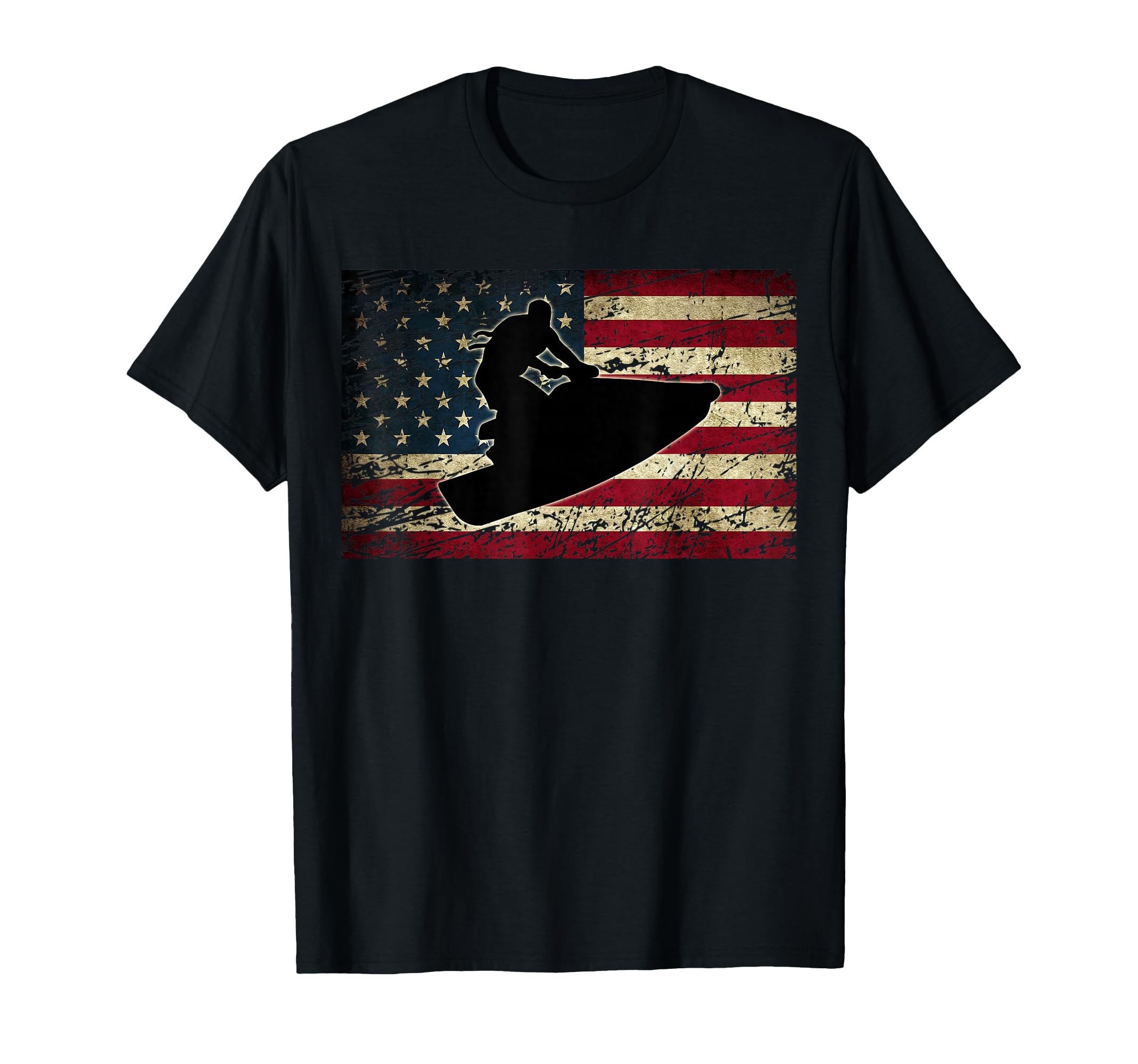 Jet Ski Shirt with American USA Flag Jetski Clothes T-Shirt