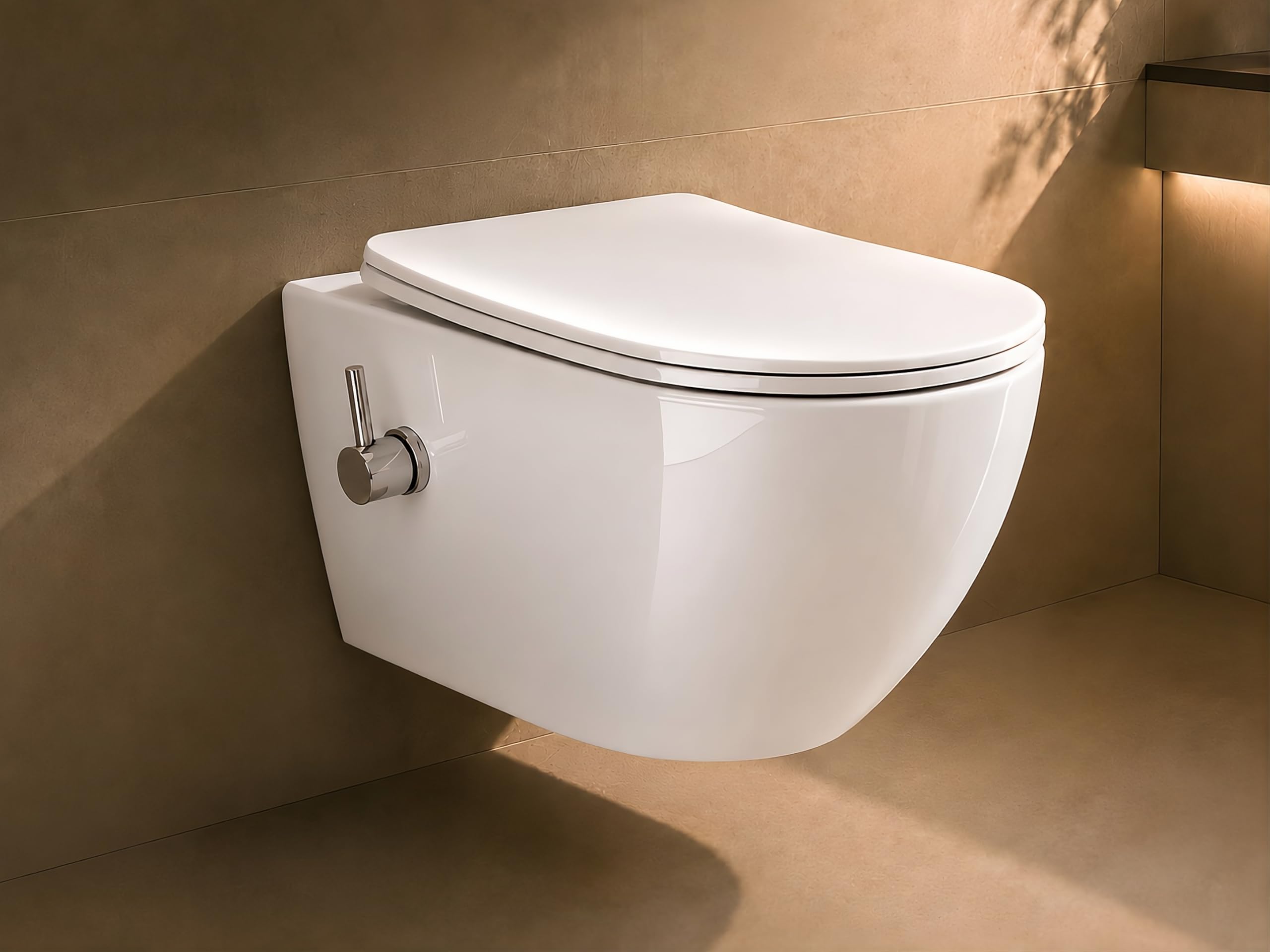 Aqua Bagno Dusch-WC mit Warm-Kalt-Wasser, Taharet WC Bidet, kompakt 49cm