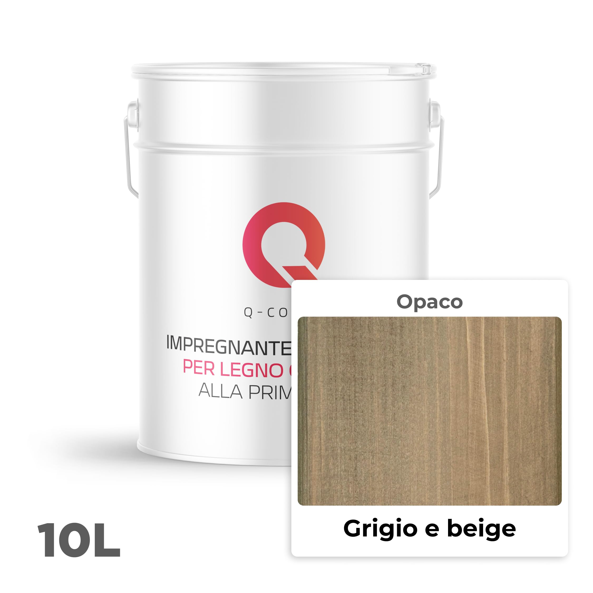 Impregnazione del legno Grigio-beige 7006 10 L 2 in 1 | Protezione | Effetto perlato | Impregnante colorato per tutti i tipi di legno | Interno & Esterno