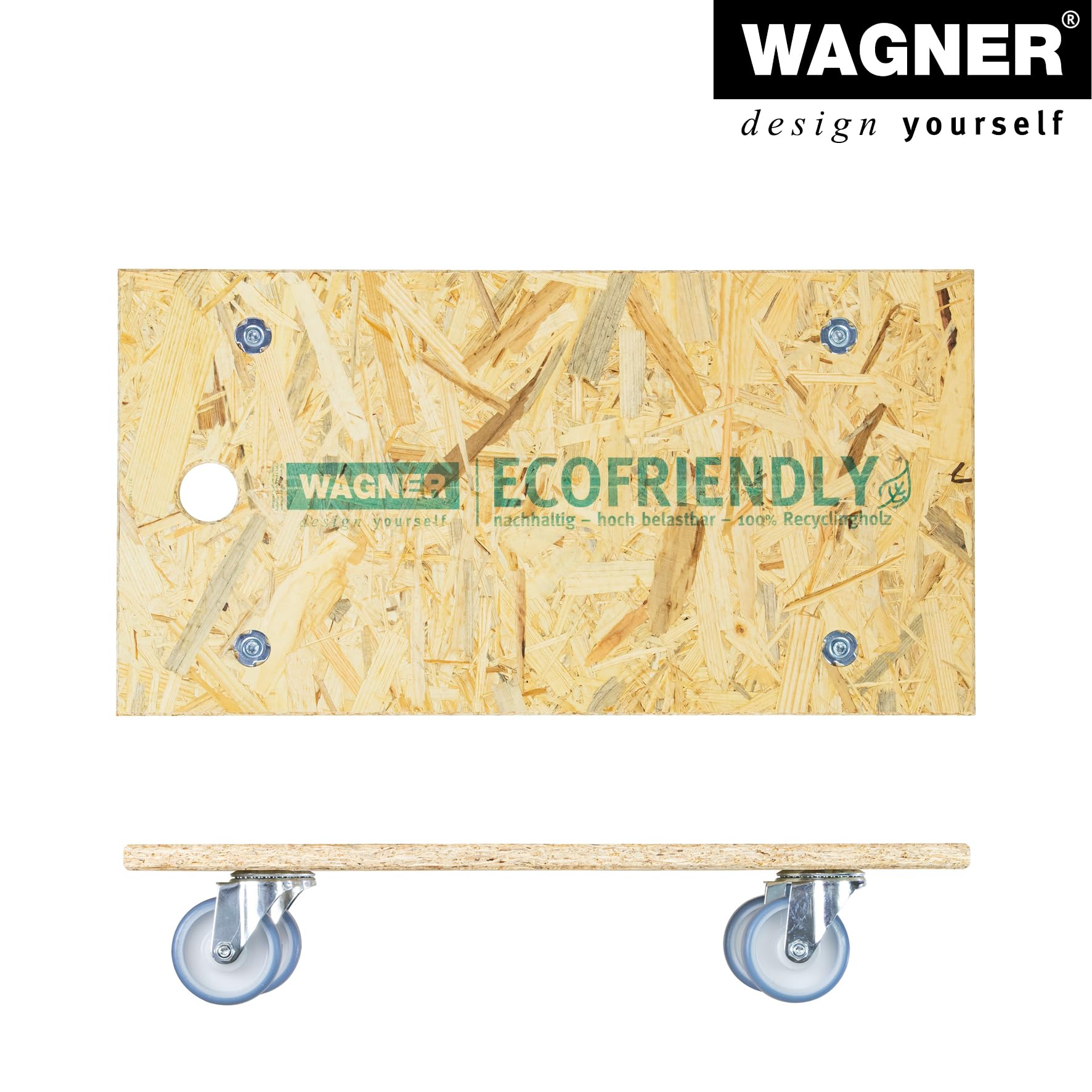WAGNER Carrello da trasporto MM 1173 I 57,5 x 30 cm I ruote di trasporto a scorrimento facile- per carichi pesanti I portata 250 kg I protezione del pavimento - 20117301