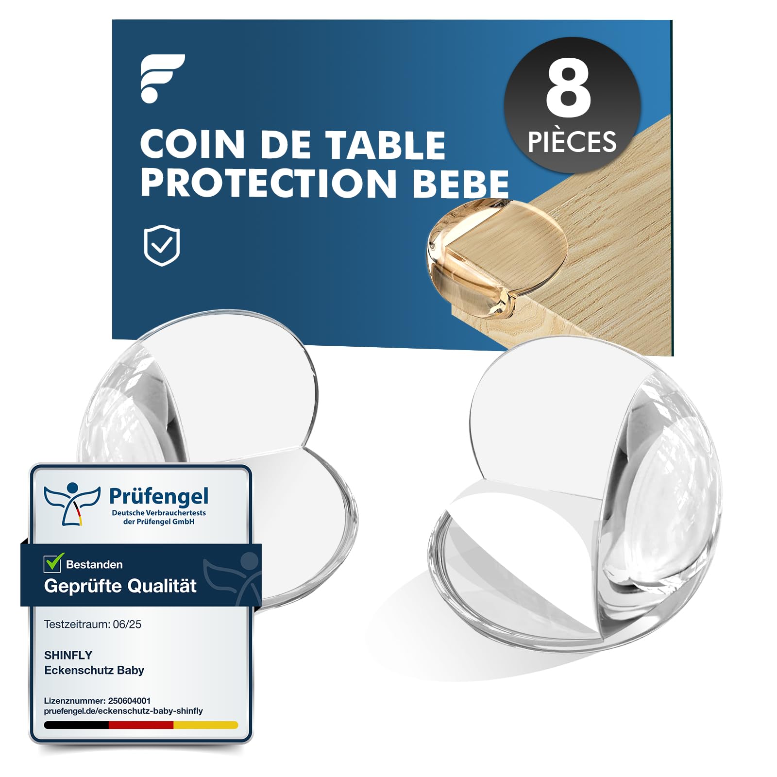 shinfly Coin de Table Protection Bebe, 8 PCS Rond Protection Coin de Table bébé, Protege Angle Bebe Sécurité pour Meuble, Bureau, Maison, École, avec Une Forte adhérence