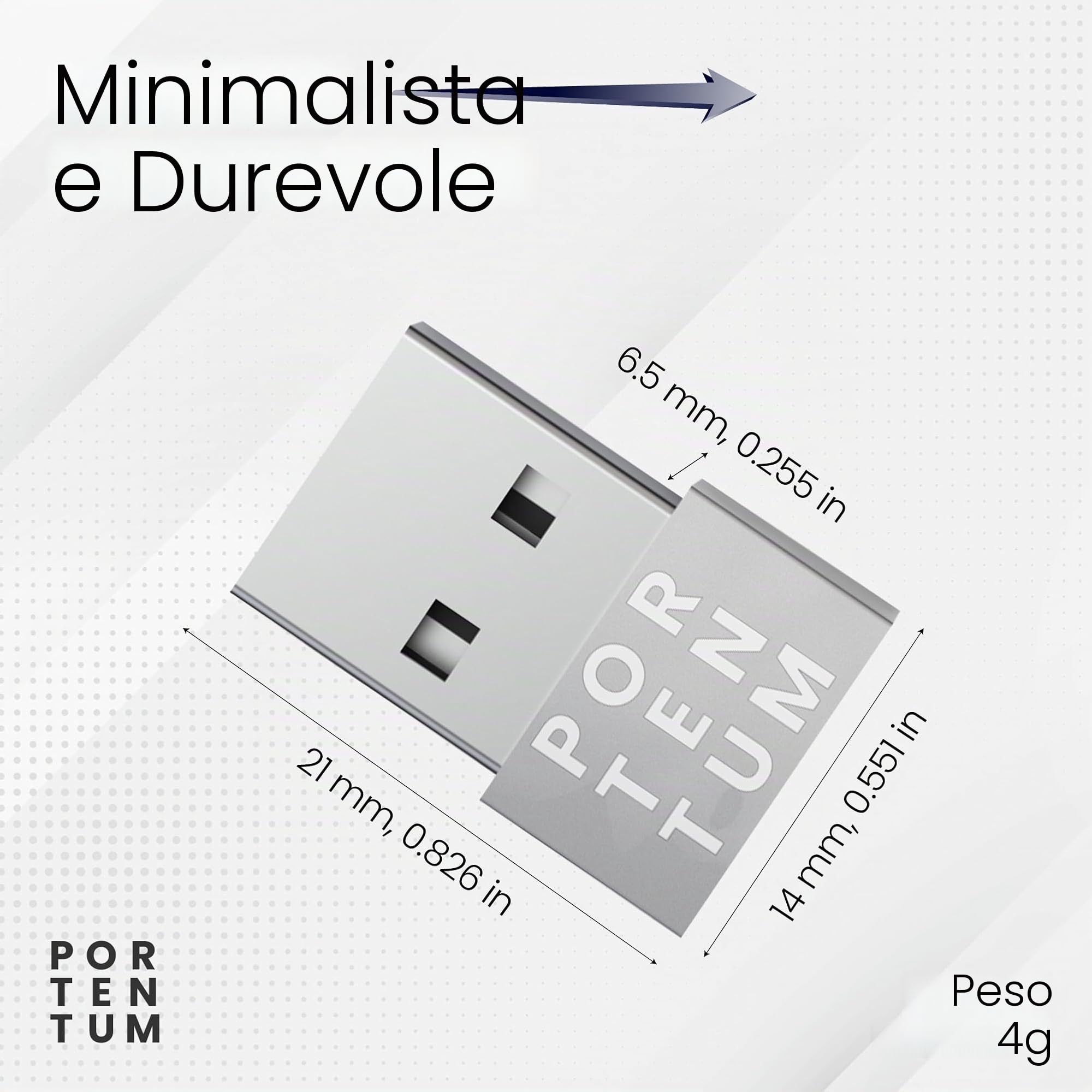 PORTENTUM Adattatore USB C Femmina a USB A Maschio 2.0 480 MB Zinco