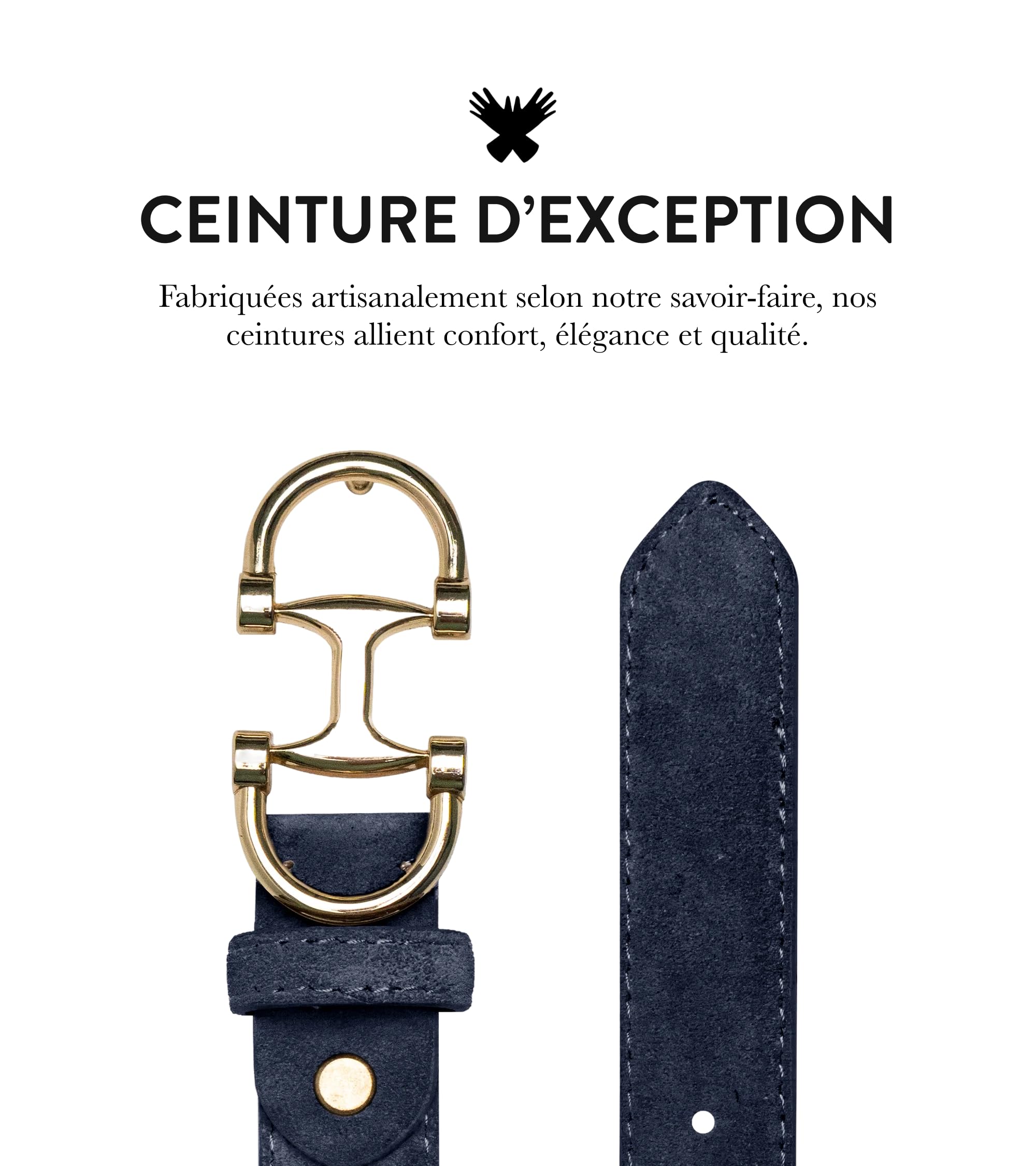 GLOVE STORY Ceinture Cuir Femme - Boucle Élégante - Pour Robe, Jean, Tailleur et Pantalon - Coffret Cadeau - Expertise du Cuir Depuis 1996
