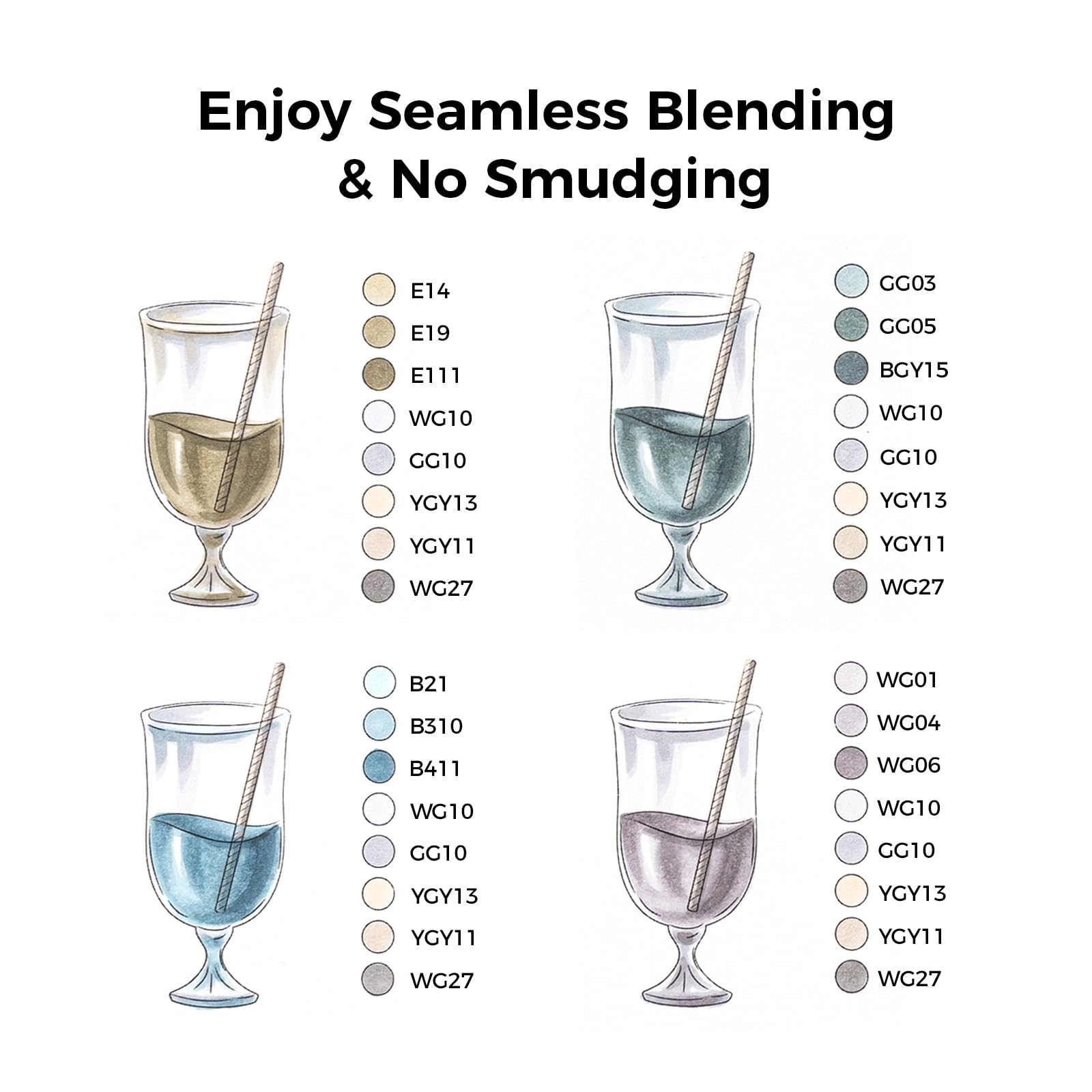 Ohuhu Pennarelli alcolici punta a pennello tono grigio - Set di pennarelli artistici a base di alcol a doppia punta per artisti adulti Colorazione Illustrazione Shading - 36 colori