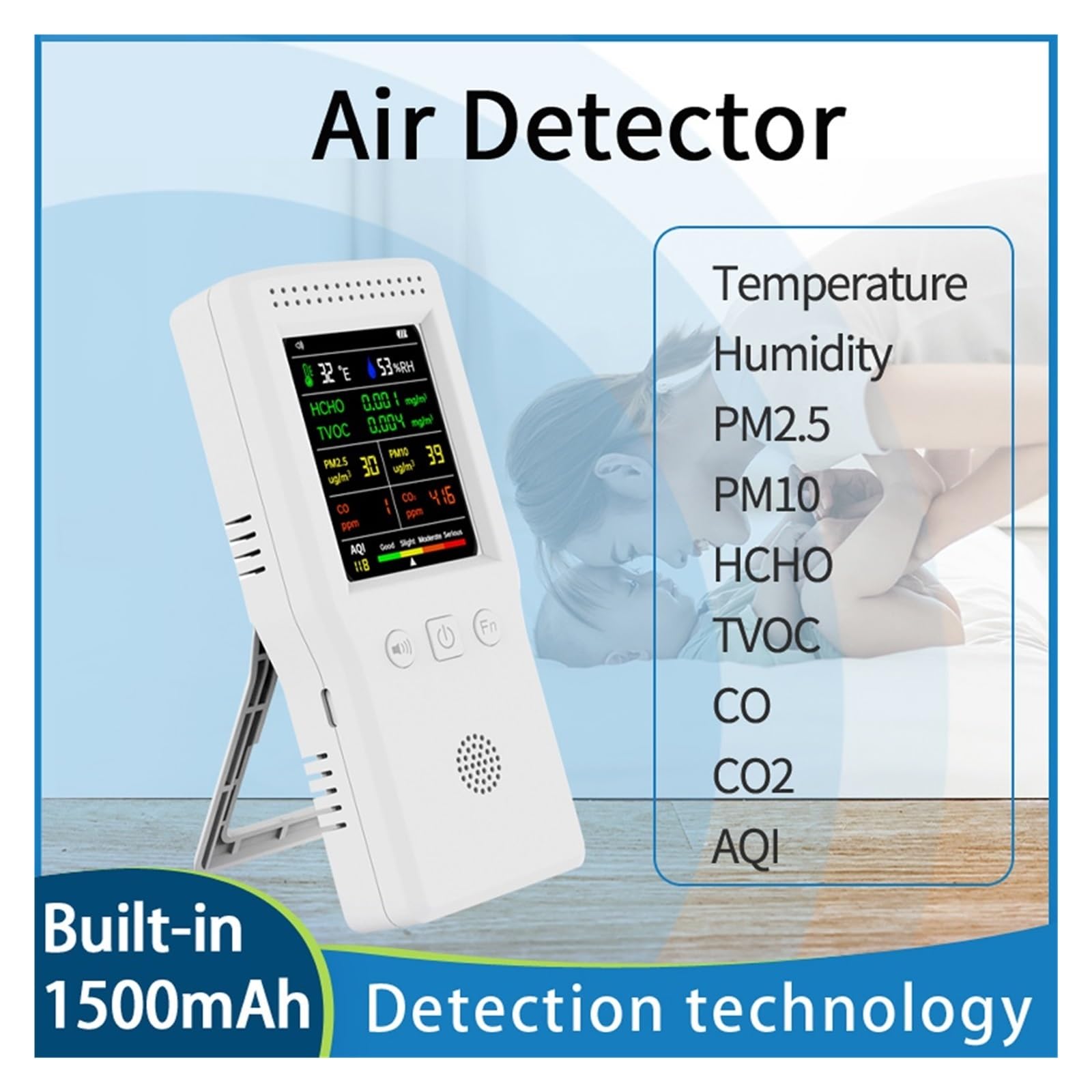 Amazon.co.jp: 大気質モニタリング 9 In 1 空気品質検出器 LCD