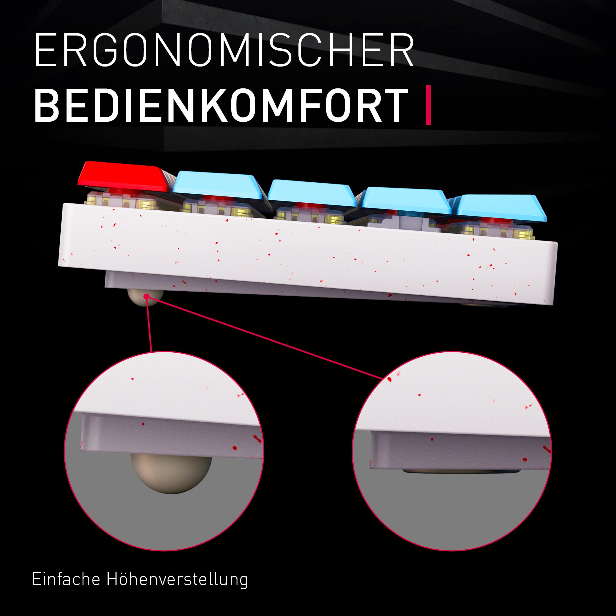 CHERRY MX-LP 2.1 Compact Wireless, Kabellose Gaming-Tastatur mit 68 Tasten, UK-Layout (QWERTY), Mechanische MX Low Profile Speed Switches, Schwarz