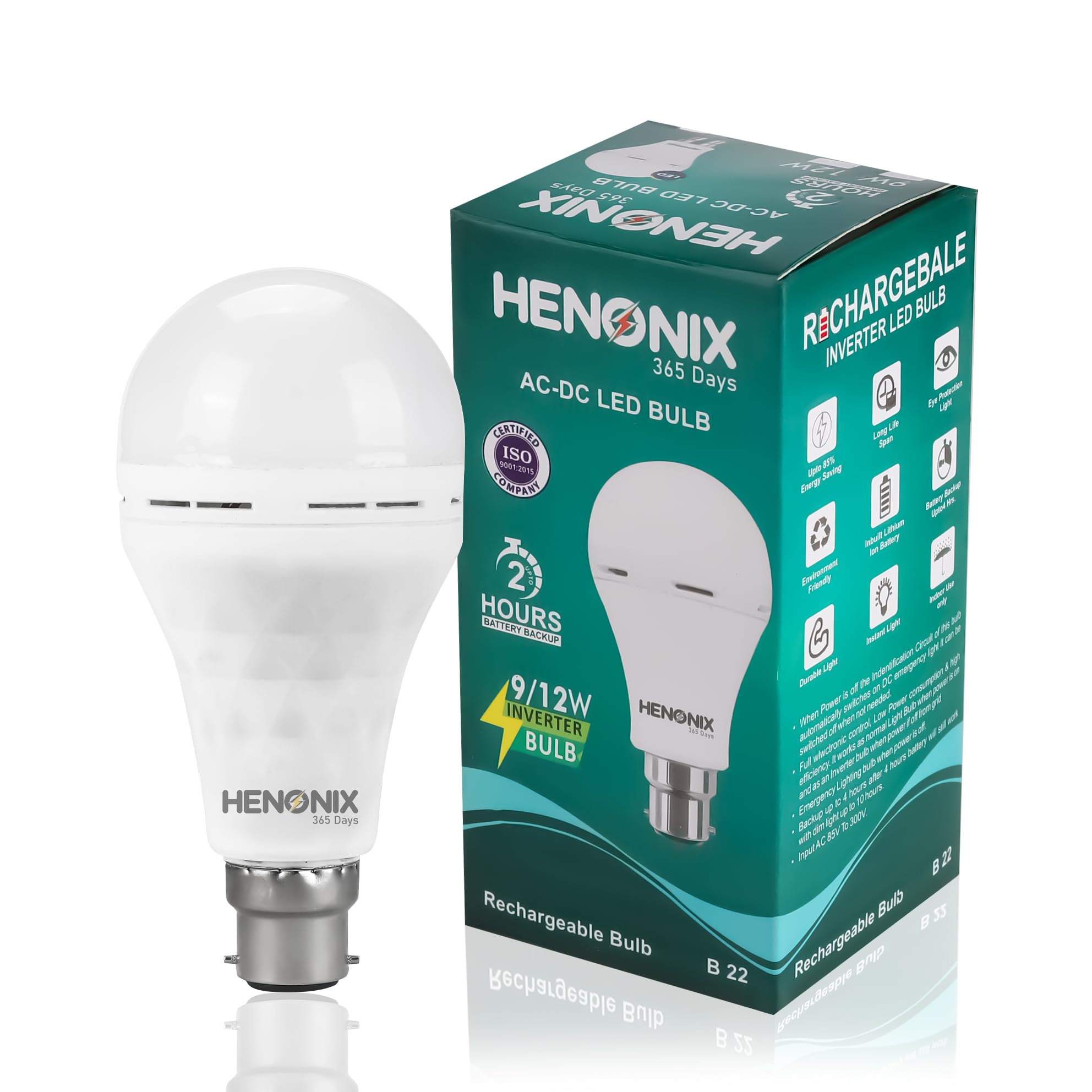 HENONIX 365 DAYS 12 Watt Rechargeable Led Bulb | Emergency Bulb For Home | 2 Hour Battery Backup | White, Pack of 1 (B0DFTQ77H1) Amazon Price History, Amazon Price Tracker