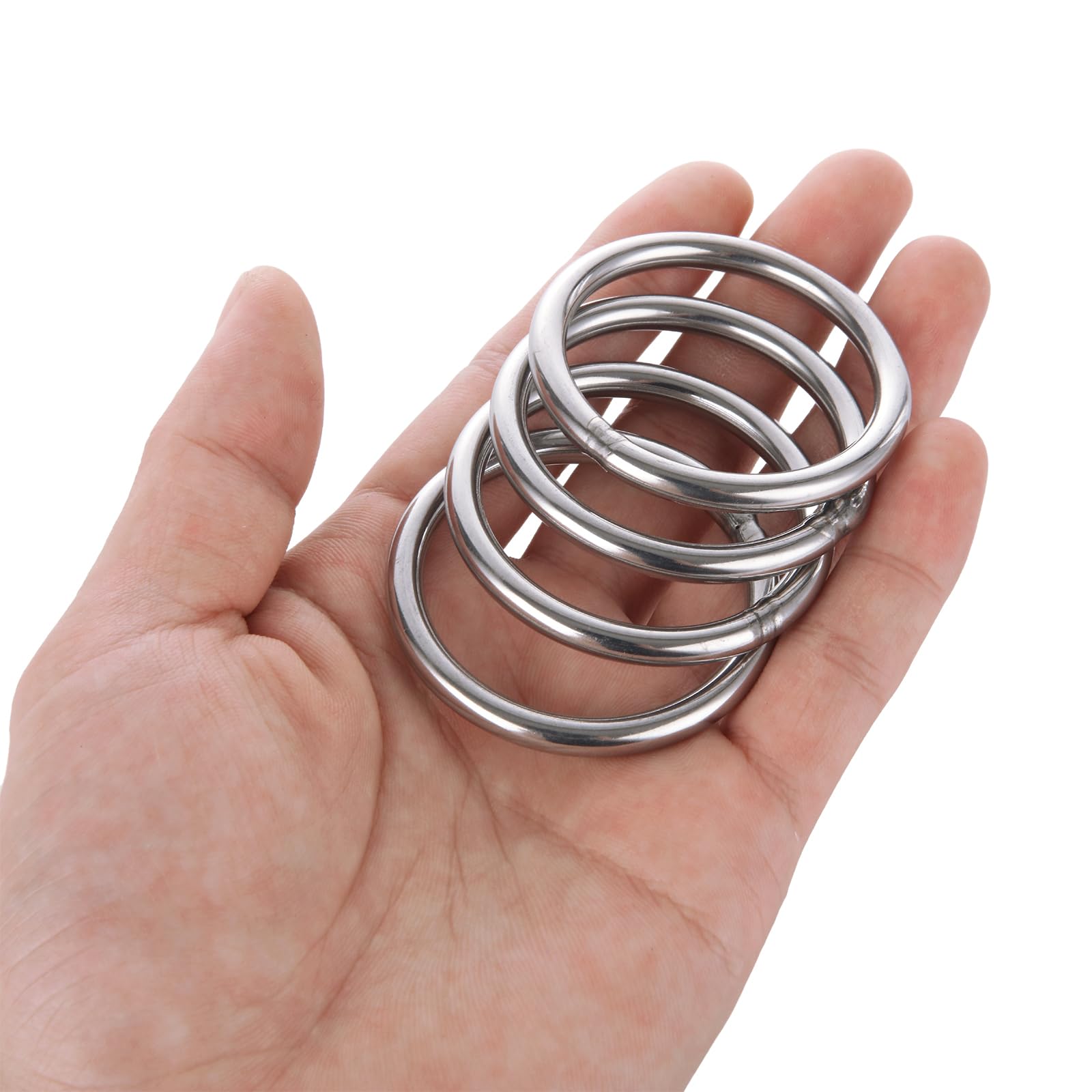 Craft Rings PATIKIL Seamless Metal O Rings, 304 Stainless Steel O-Ring Heavy Solid Round Rings For Macrame DIY Crafts Macrame Rings