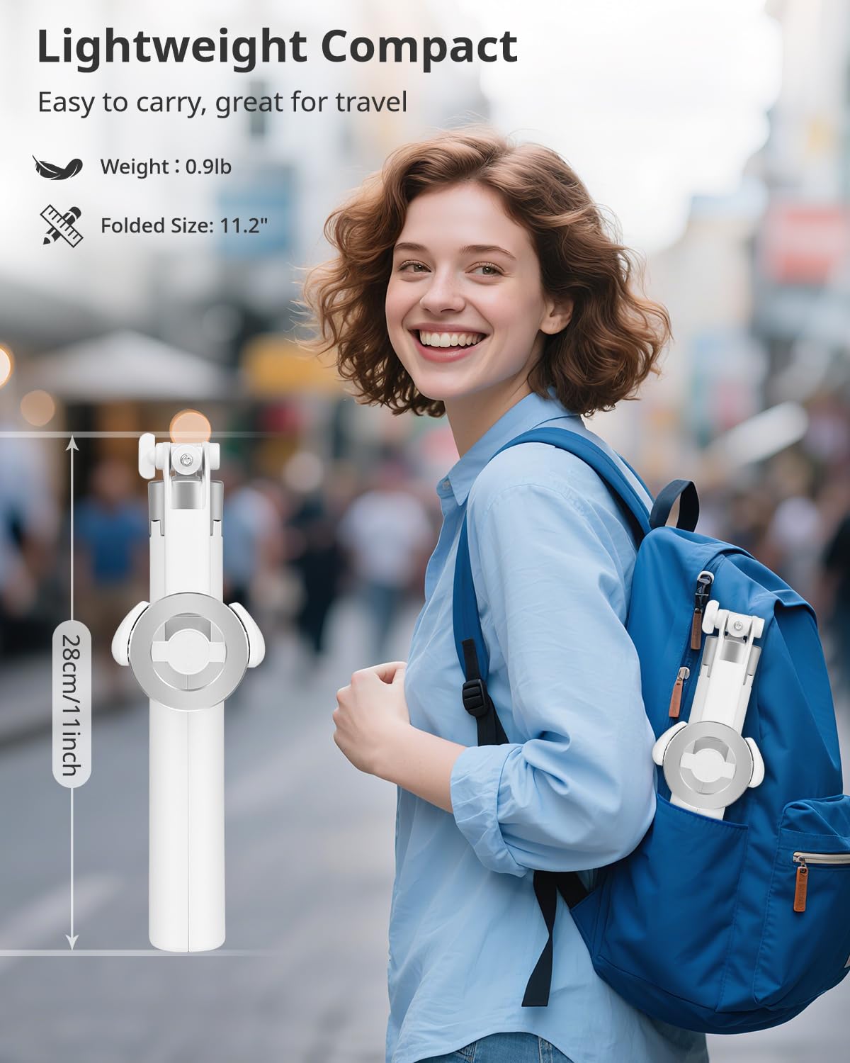 Victiv 178cm Magnético Tripode para Movil, Tripode Magsafe Palo Selfie para iPhone 17 16 15 14 13 12 Pro MAX & Android, Trípode Móvil Extensible Selfie Stick con Control Remoto Desmontable -Blanco