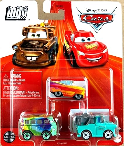 Disney Pixar Cars Mini Racers Mater - Fillmore Radiador - Springs Ramone Paquete de 3 Mini Cars
