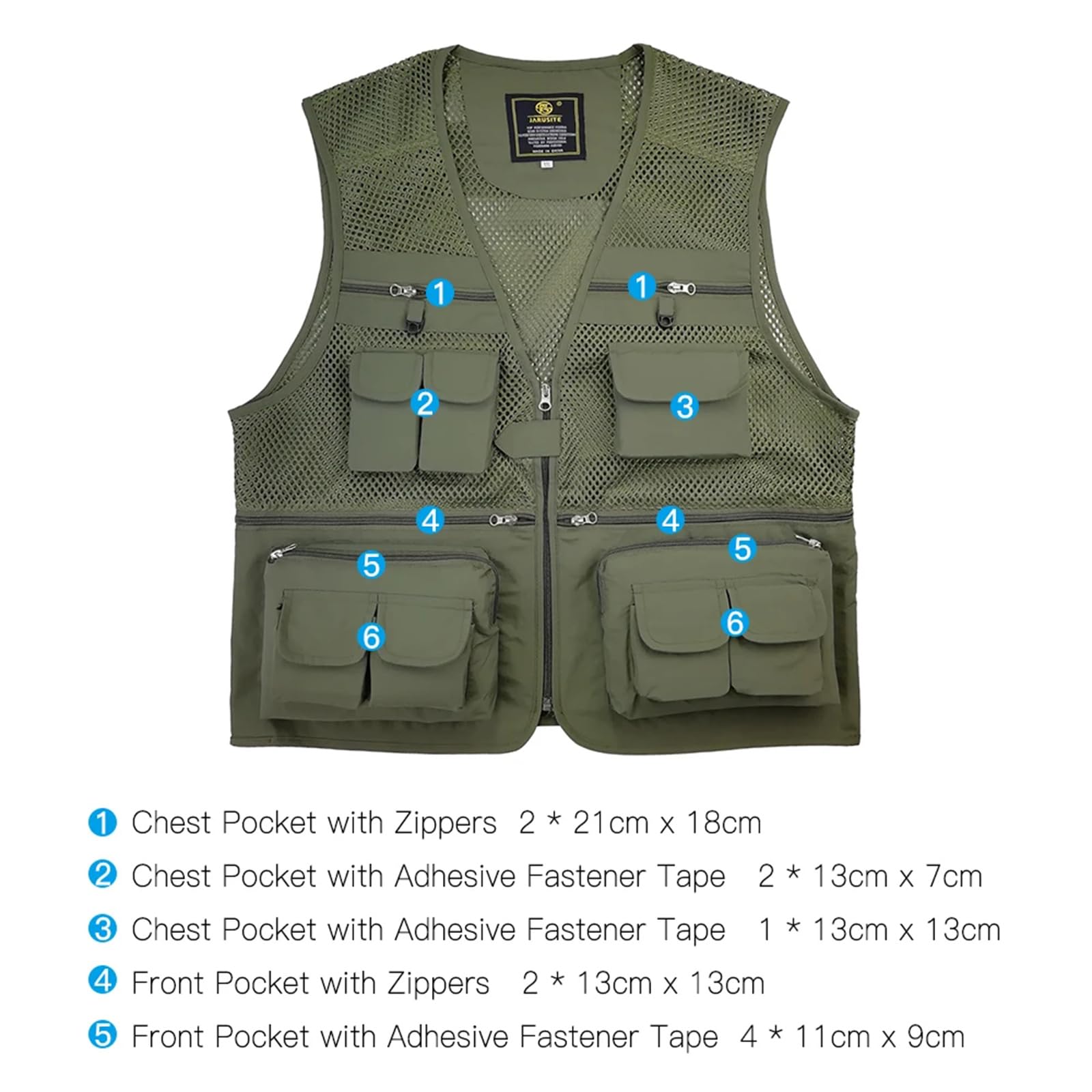 Gilet da Pesca da Uomo Gilet da Pesca Traspirante da Viaggio in Rete con Tasche con Cerniera Gilet da Lavoro Estivo per attività all'aperto