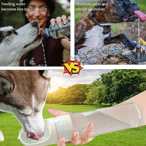 Miniatura 8 de Botella de agua portátil para perro, a prueba de fugas, dispensador plegable para senderismo al aire libre, equipo esencial para cachorros,