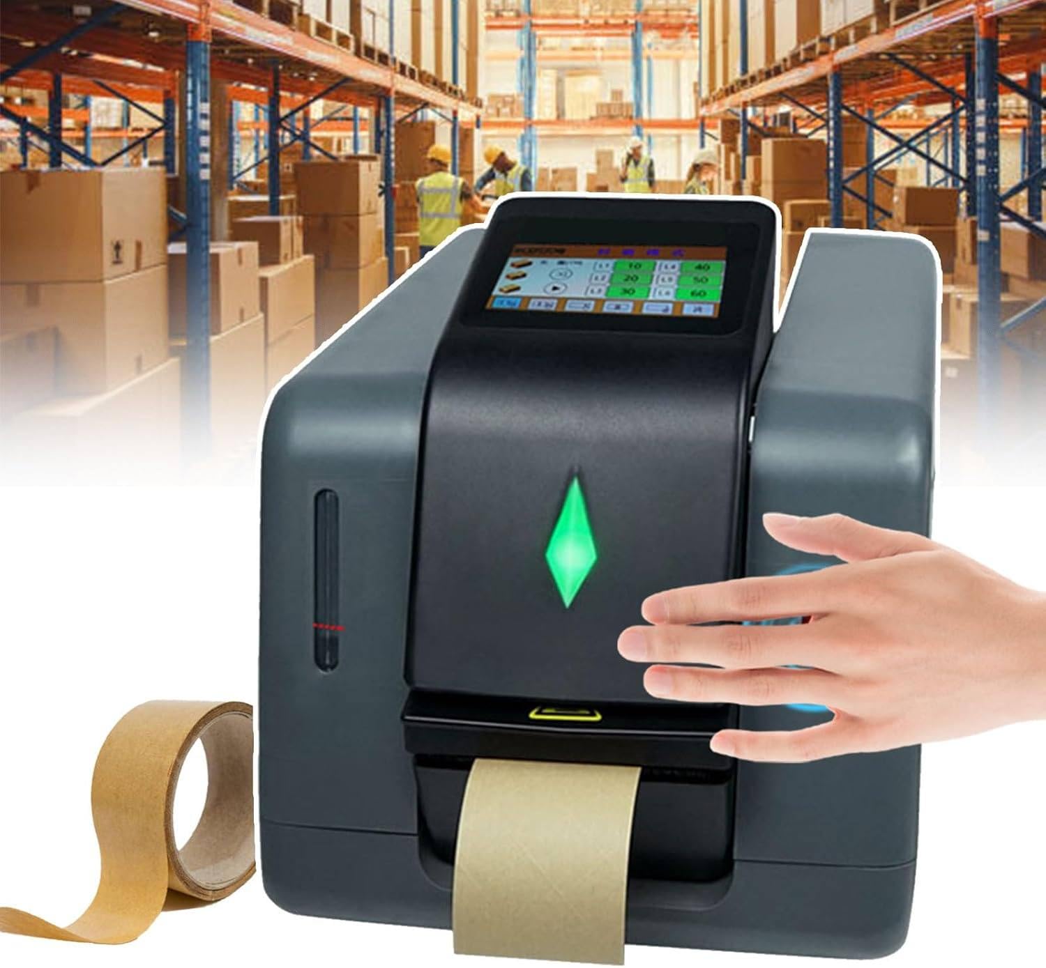 XCSCUK Electric Water Activated Tape Dispenser, with Automatic Moistening and Large Water Tank,for Shipping, Gift Wrapping, Schools
