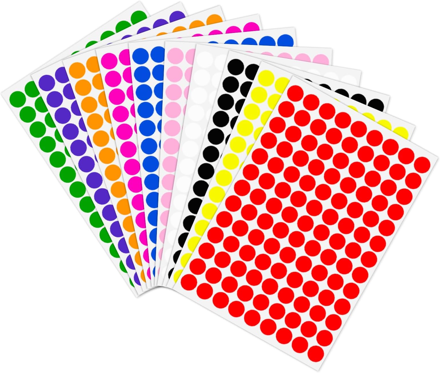 2340 PCS Colored Dot Stickers 1/2" Color Round Circle Stickers Colored Coding Labels (Multicolored)