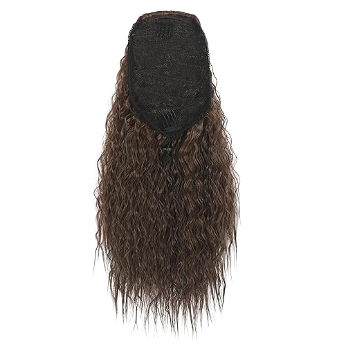 Miniatura 4 de Extensiones de cabello ondulado con cordón de 14 pulgadas, extensiones de cola de caballo rizadas para mujeres negras, extensiones de cabello