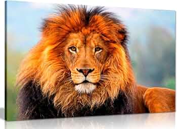 アフリカアート　ライオン【画家 サイン入り】　(7) 71Iy2fZZU6L._AC_UF350,