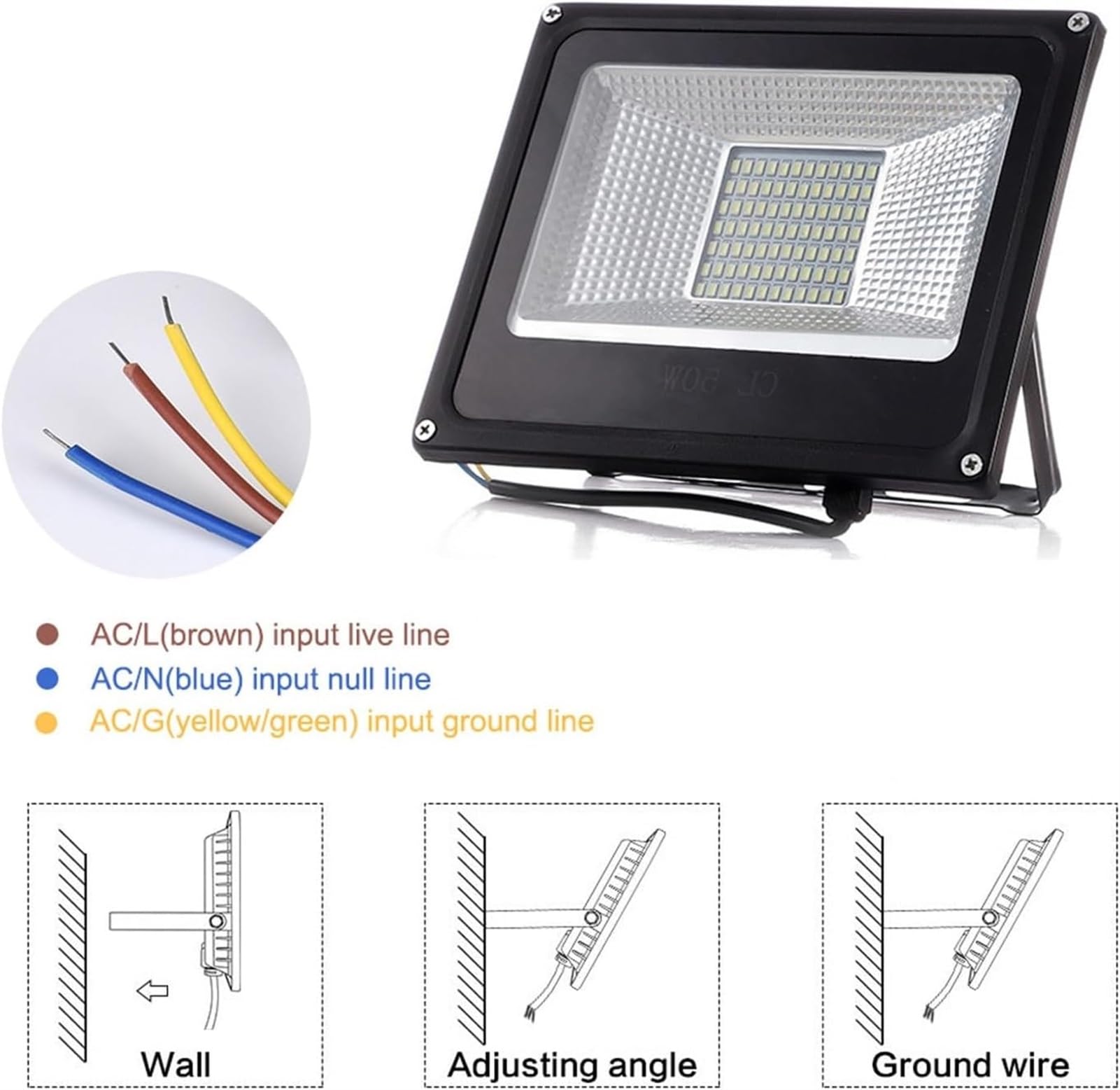lampy solarne, Reflektor biały, wysokiej mocy, IP65, oświetlenie zewnętrzne, lampa ogrodowa, patio(100w)