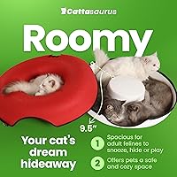 Vista 4 de Cattasaurus Peekaboo - Cueva para gatos, extra espaciosa para múltiples y grandes gatos de más de 12 libras, camas desmontables para gatos