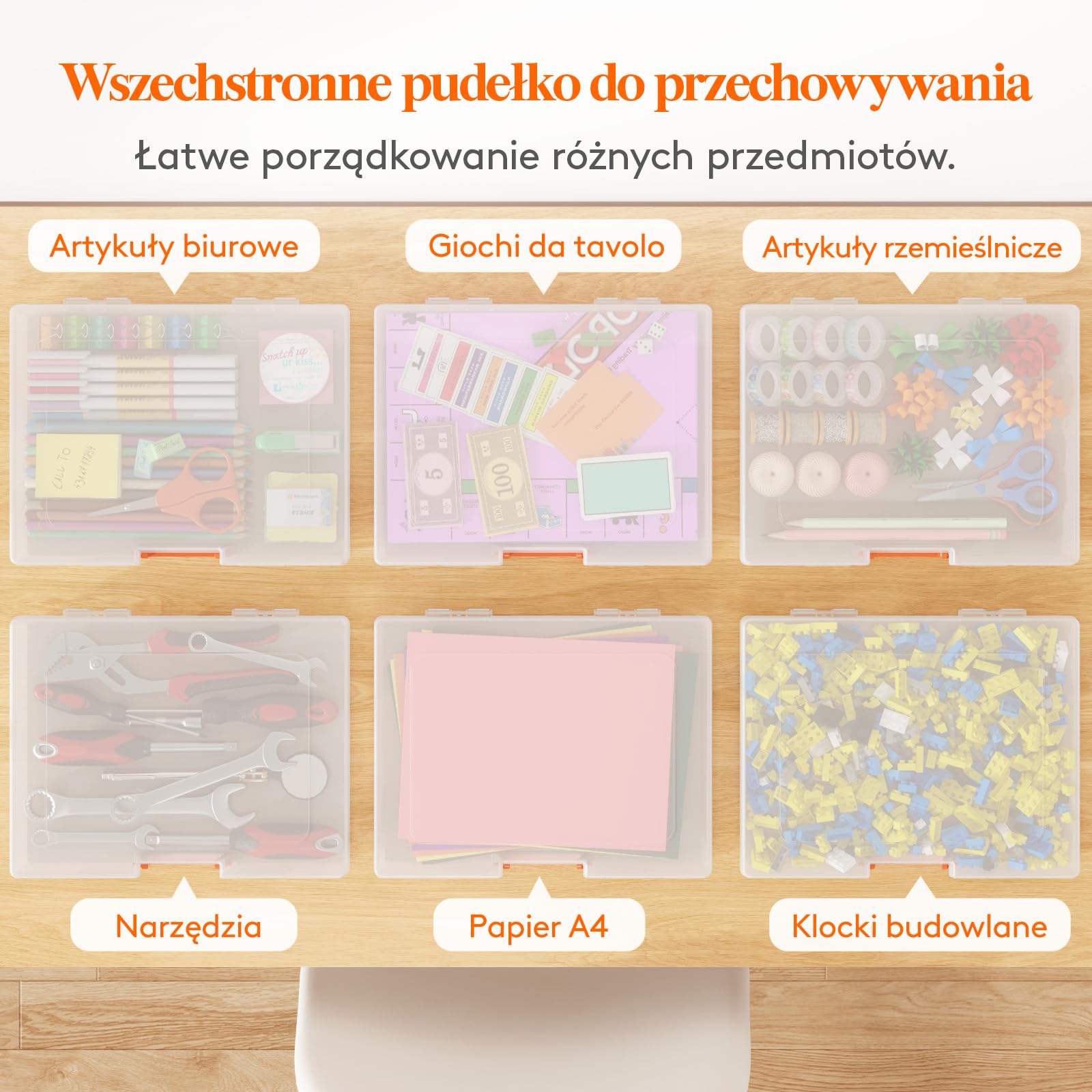 Lifewit 12 Pack Plastikowe Organizatory Gier Planszowych i Przechowywanie z Dodatkowym Woreczkiem Zamek, Przenośne Pudełko do Przechowywania Projektów do Papieru A4, Pliku, Dokumentów