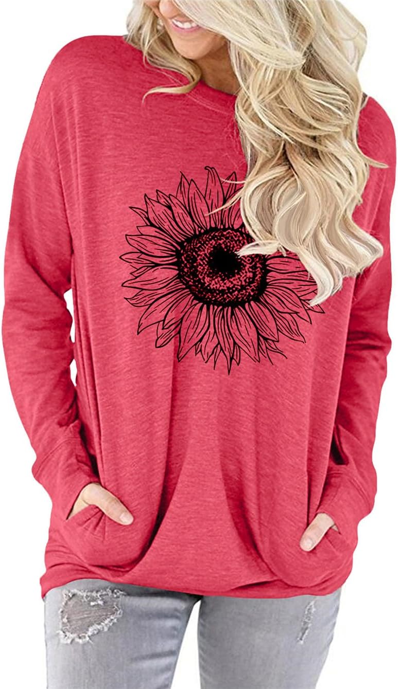 onlypuff Long Sleeve Tunic Top for Women Casual Loose Fitting Fall Fashion Clothing with Pockets - Image 4