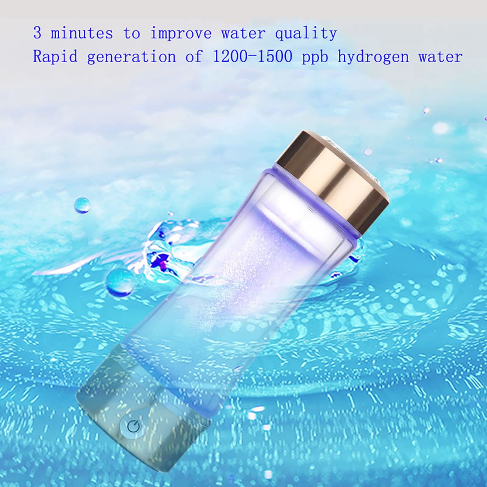 PAHION Botella De Agua Hidrogenada Máquina Fabricante Ionizador Generador De Agua Alcalina Hidrogenada con Membrana con Tecnología SPE A Produce hasta 1200-1500 PPB 420 Ml