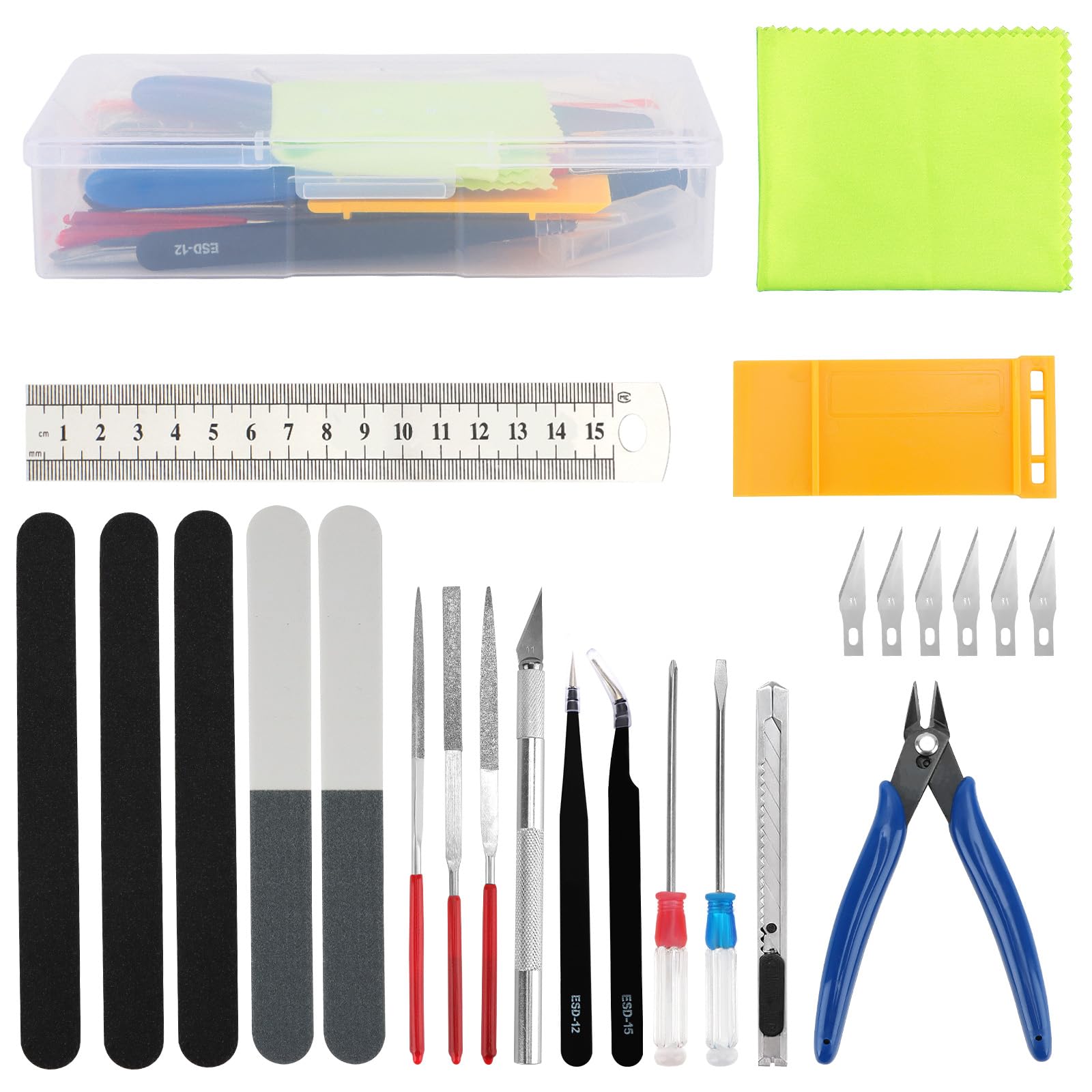 24 Piece Modelling Tools Gundam Kit, Model Tools Kit Model Building Building Basic Model Repair and Fixing Hobby Building Craft Set
