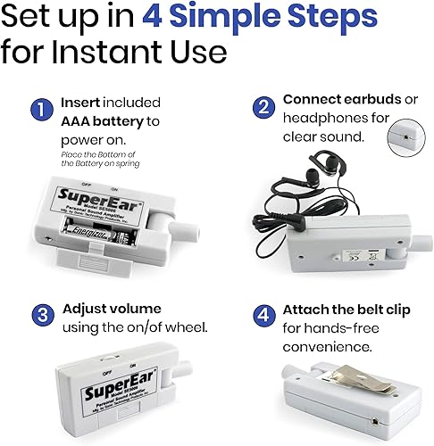 Miniatura 7 de SuperEar, Amplificador de Sonido Personal Sonic Ear Modelo SE5000, Aumenta el Sonido del Ambiente, Ganancia de Sonido de 50dB, Facilita CMS MDS