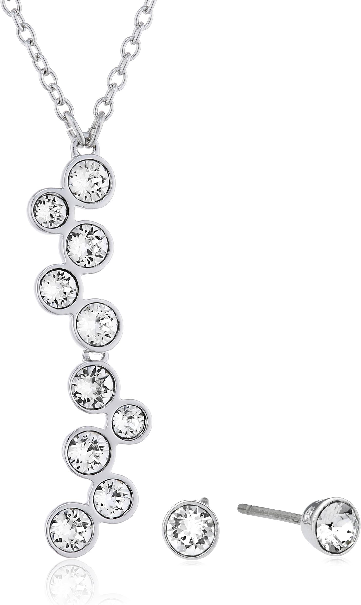 Swarovski Fidelity Set Necklace and Earrings Crystal/Rhodium-Plated 40 CM / 0.5 CM 5028225