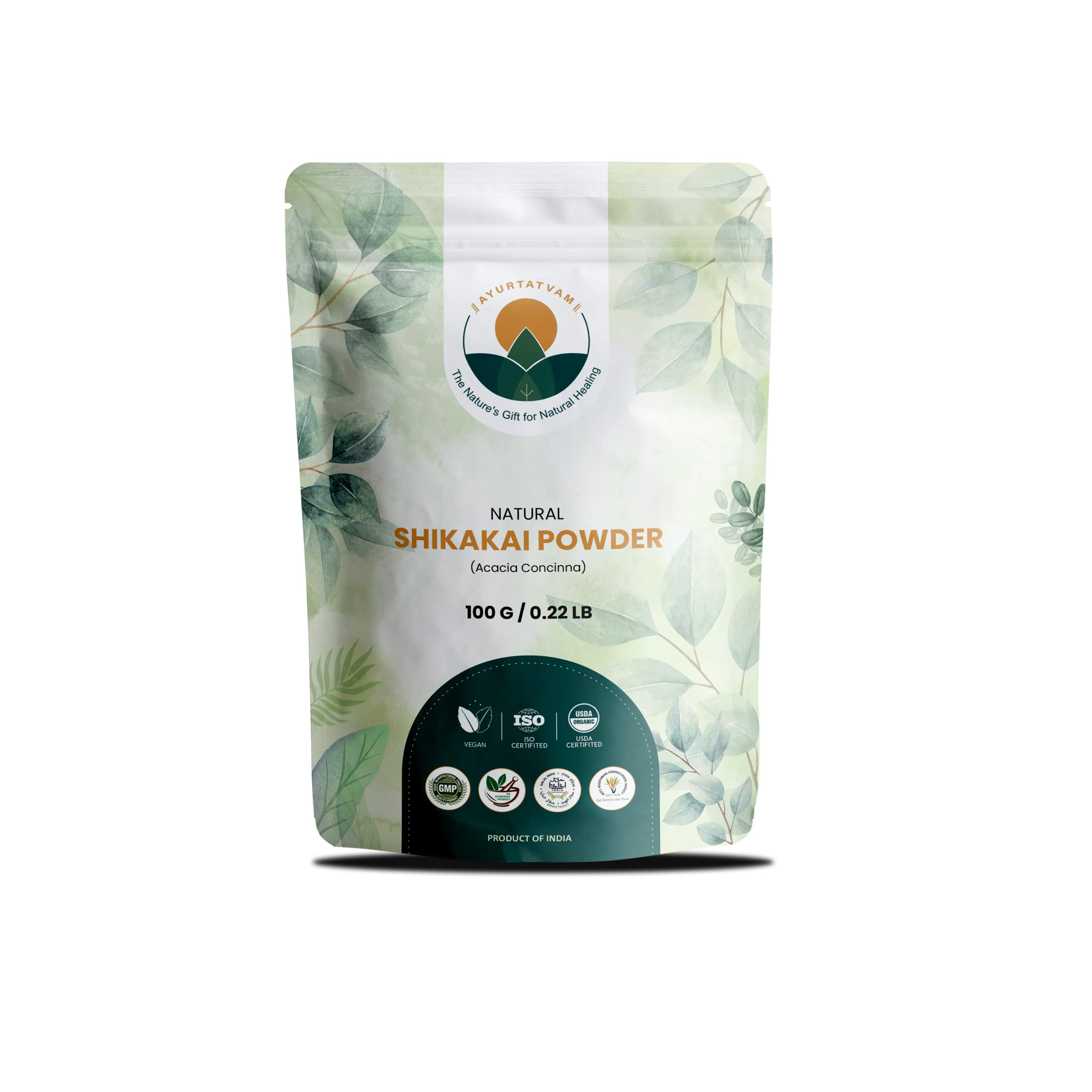 Ayurtatvam Natural Shikakai Acacia Concinna Powder- 100g for Natural Hair Deep cleanser