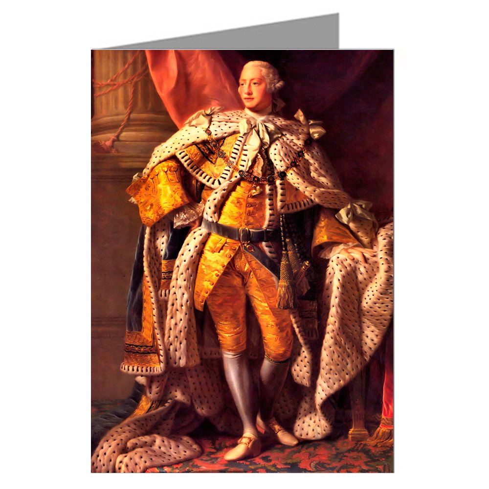 6 Vintage Greeting Cards, Portrait of King George III Known for the American Revolution and Being Quite"Mad"