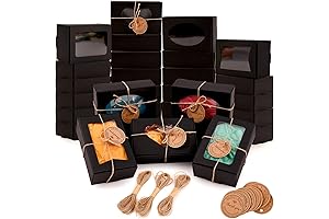Moukiween Soap Boxes: 32 Black Boxes for Homemade Soap