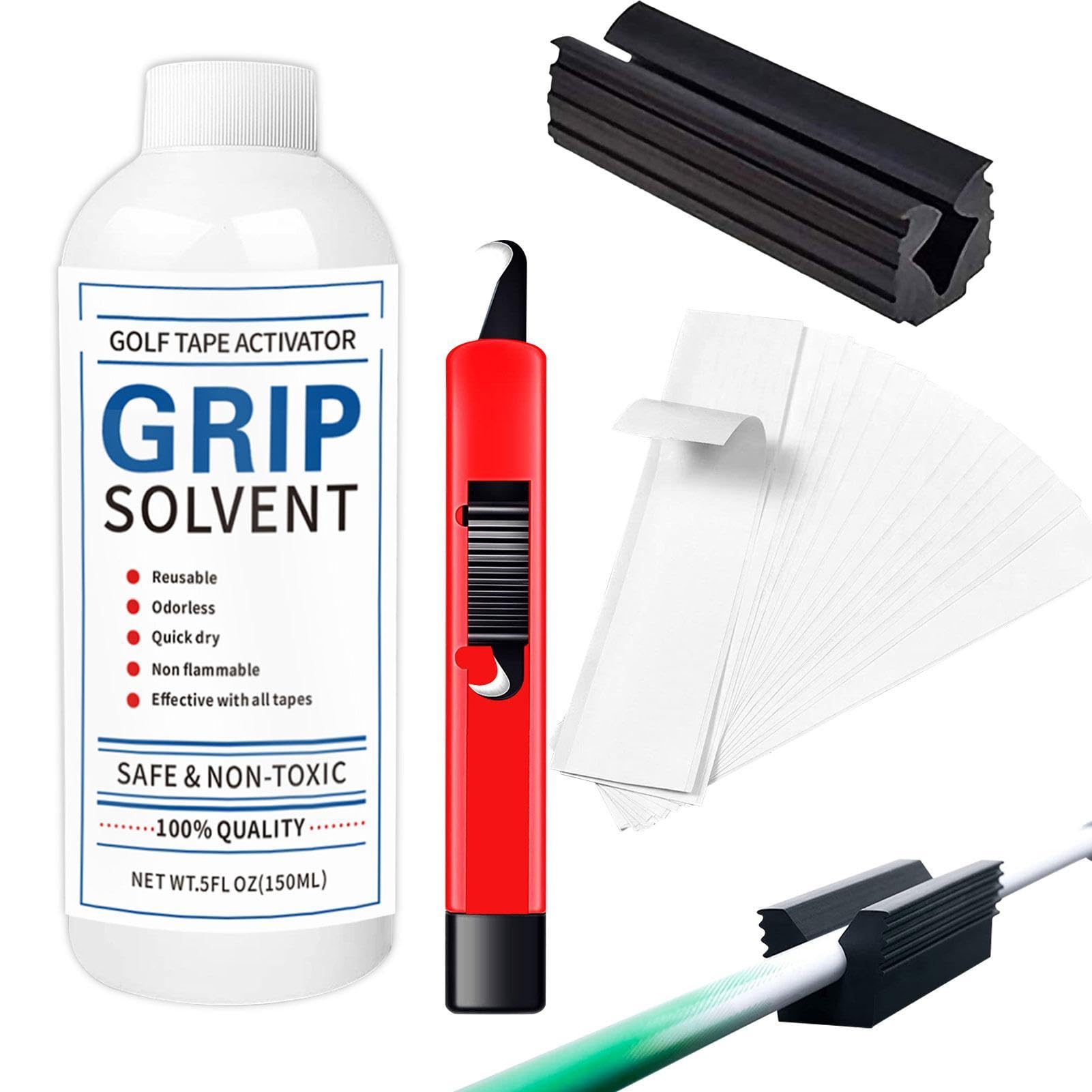 Generisch Golfschläger-Regripping-Kit - Golf Grip Kit Zum Umgreifen Von Golfschlägern,zum Umgreifen Von Golfschlägern Inkl. Hook Blade, 15 Griptape -Strips, Rubber Schraubstockklemme, Sol