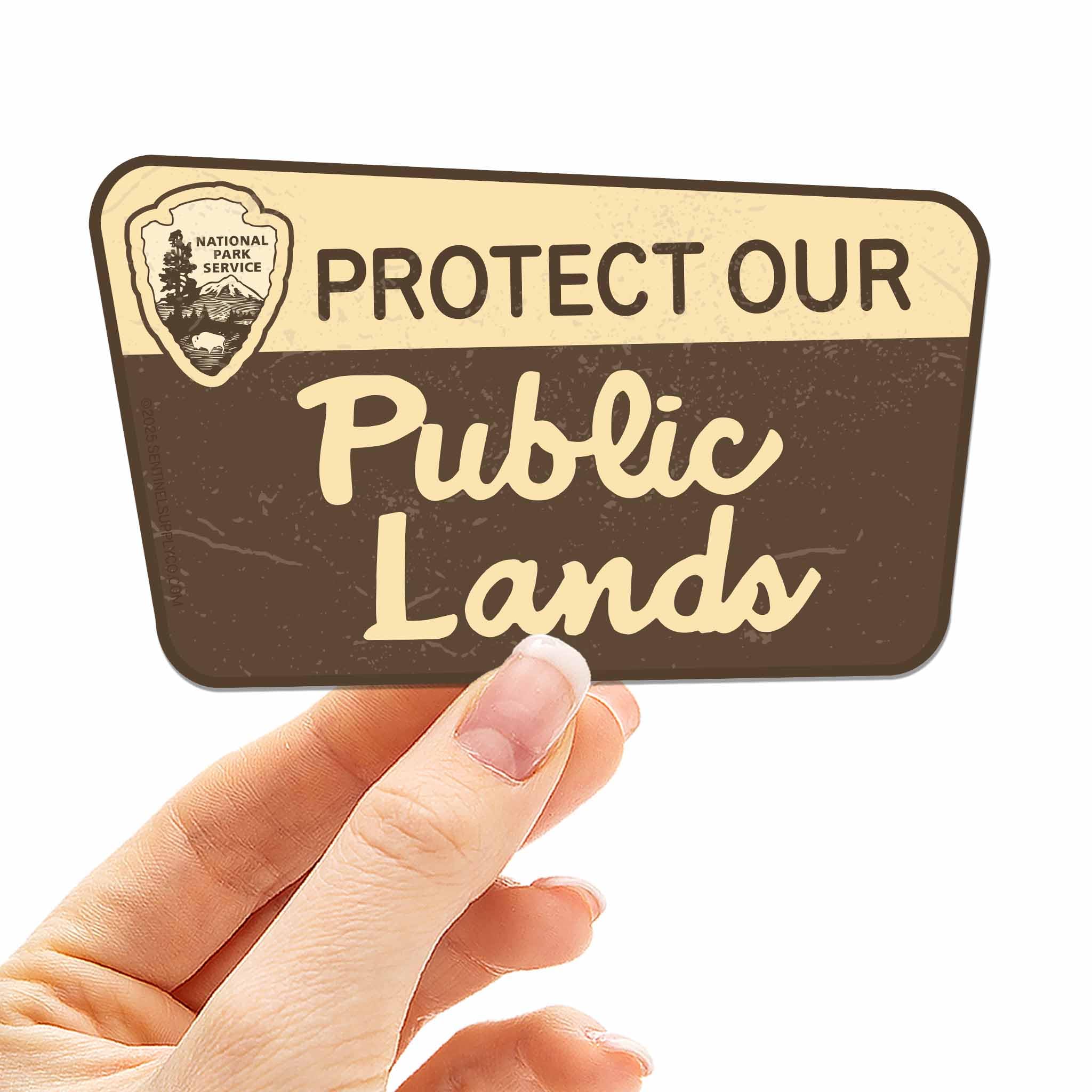 Protect Our Public Lands Sticker, Vintage National Park Entrance Sign Decal, Public Land Conservation Sticker, Cool Camping Gift for Hikers