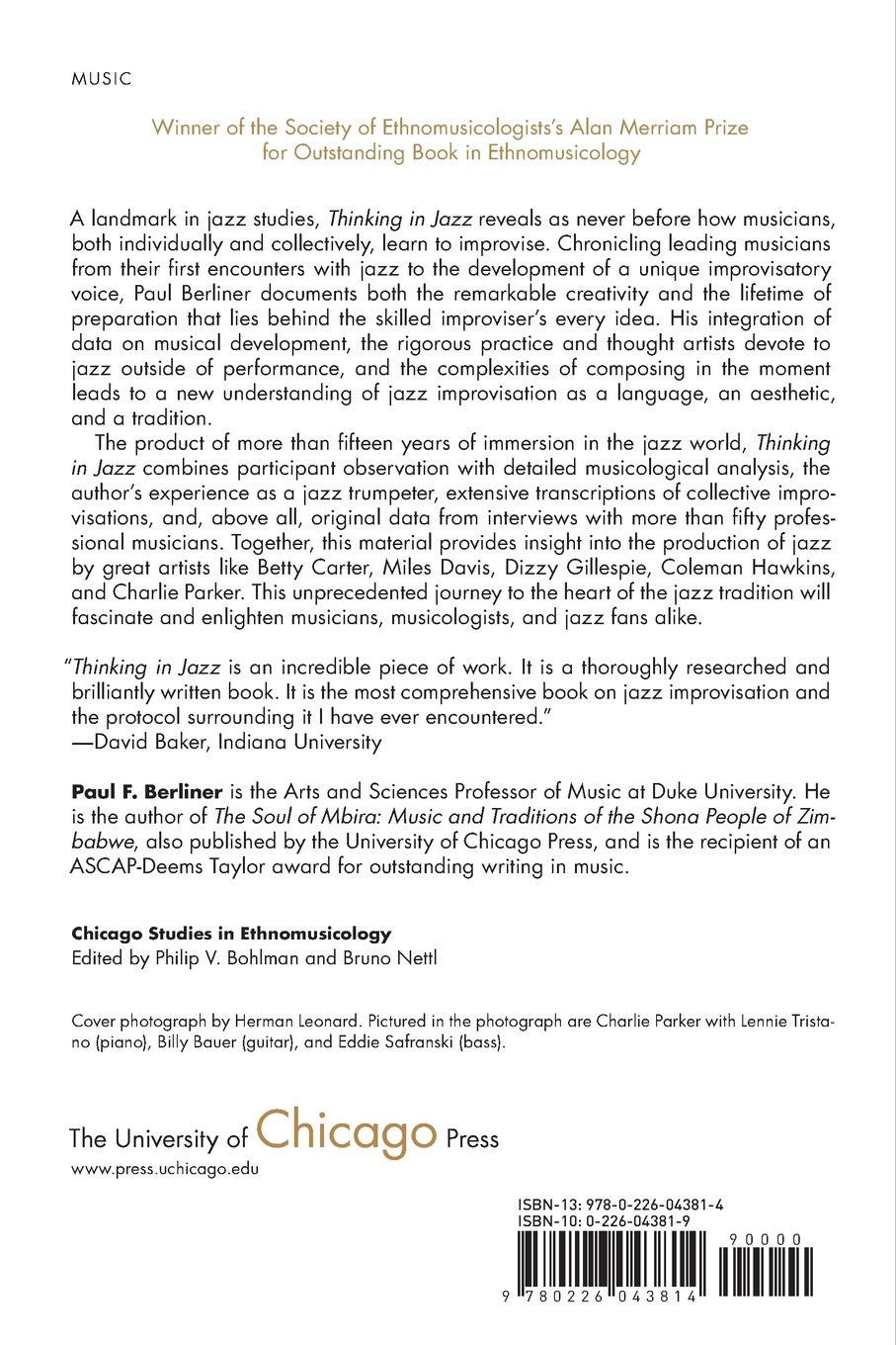 Thinking in Jazz : The Infinite Art of Improvisation