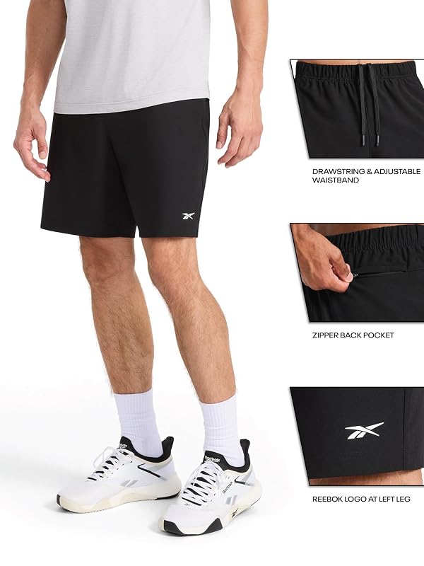 Reebok Men’s Jumpstart 8” Short, Standard Fit, Lightweight Poly Fabric, Ebony, X-Large by Reebok - Used condition - Image 8