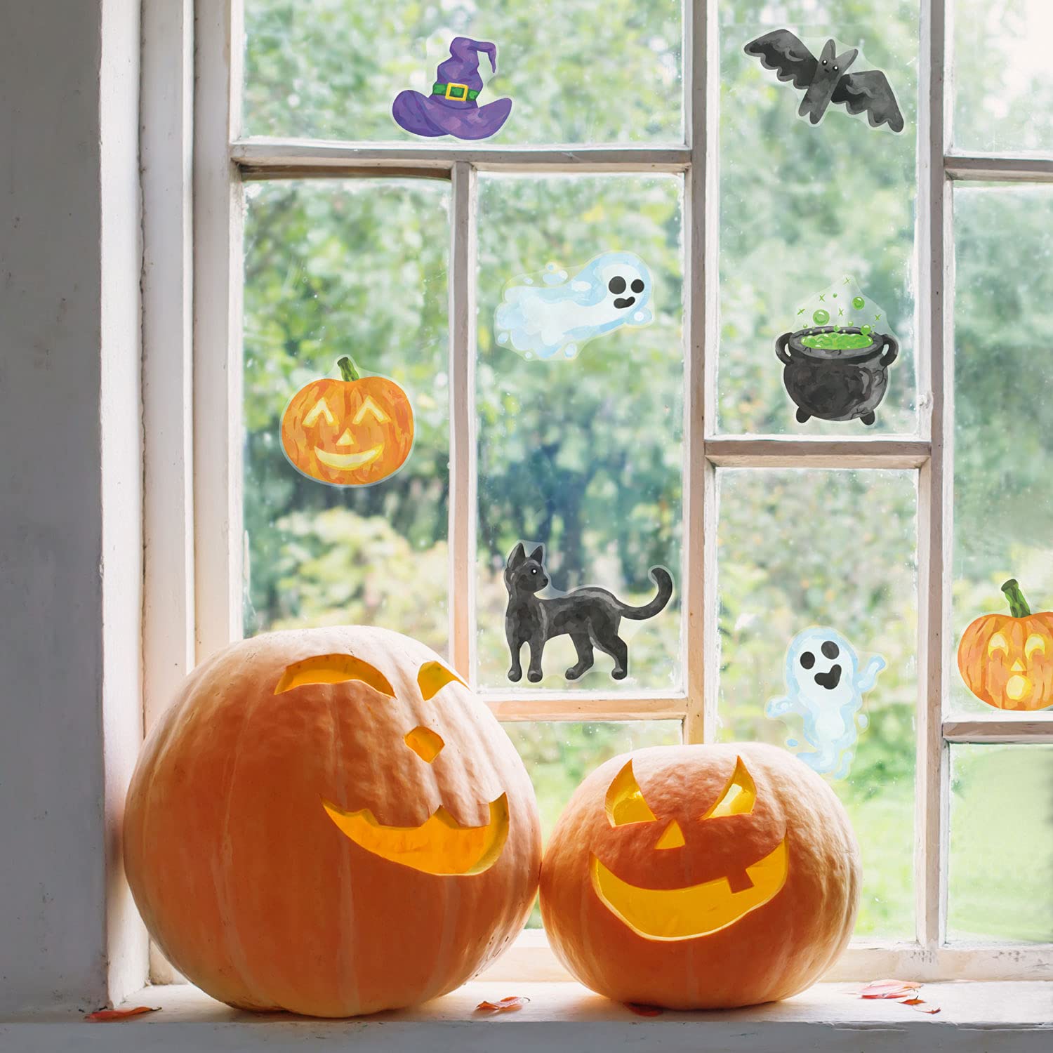 Stickerscape Cute Halloween Halloween Window Stickers ( Stickers - 2 Sheets) | Halloween Window Decorations | Reusable And Cleanly Removable | Made In The Uk