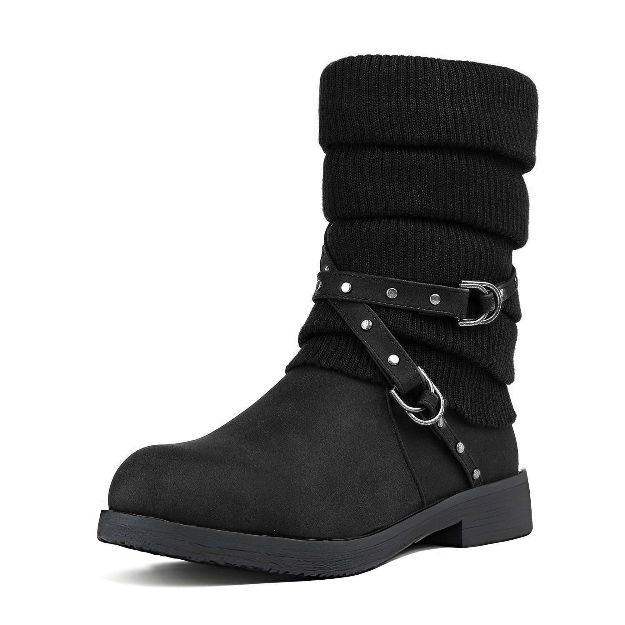 DREAM PAIRS Women's Mid Calf Fashion Winter Snow Boots,Size 10,Black,OUSSIE